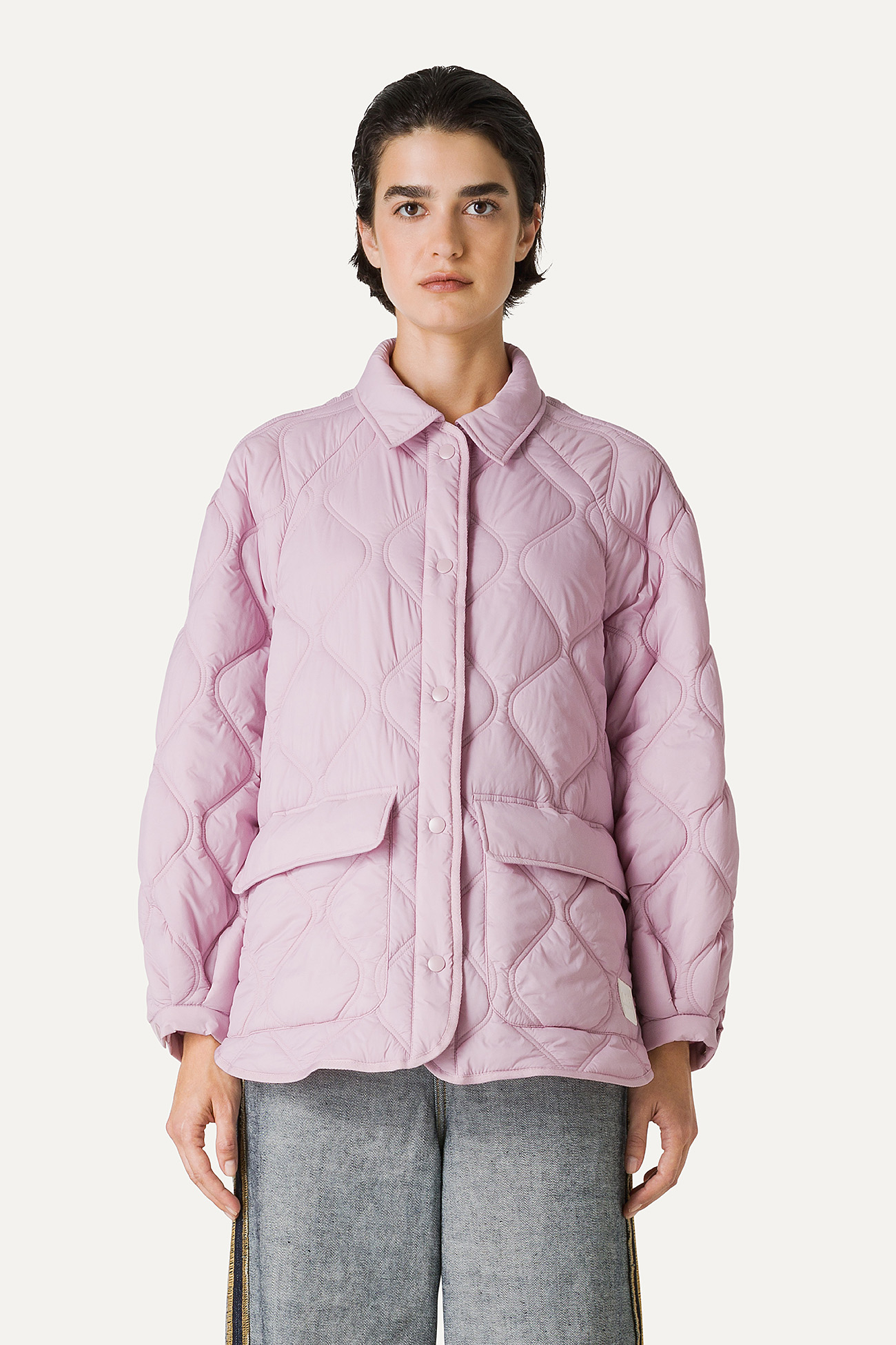 OVERSIZE JACKET IN QUILTED LIGHT NYLON 9222 - PINK - OOF WEAR