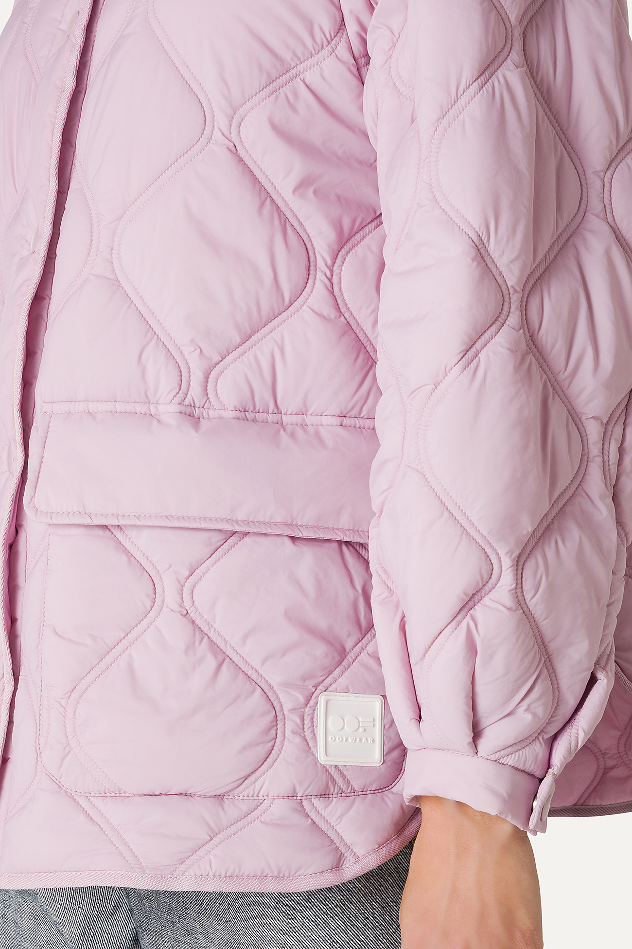 OVERSIZE SHACKET IN QUILTED LIGHT NYLON 9222 - PINK - OOF WEAR