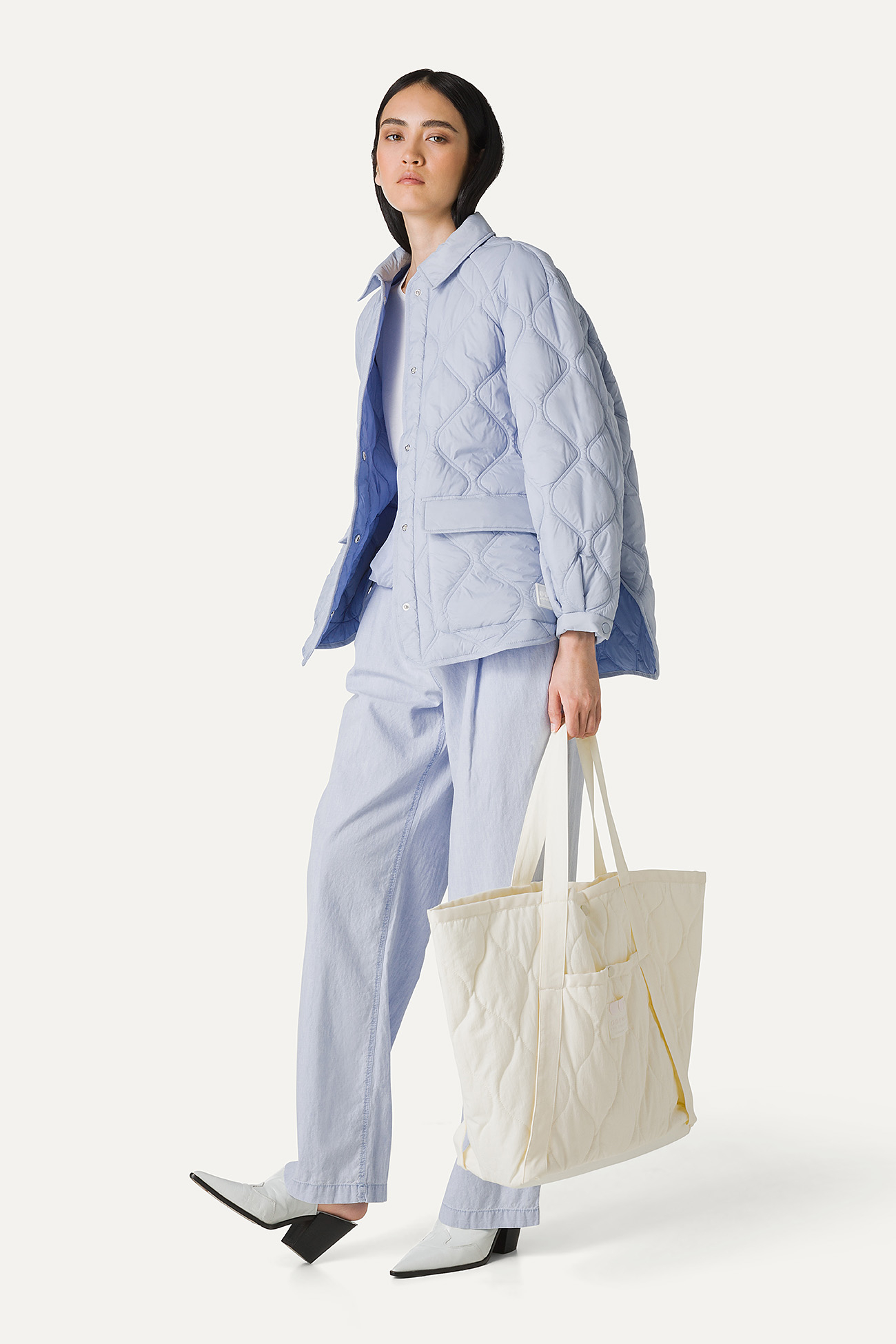 OVERSIZE JACKET IN QUILTED LIGHT NYLON 9222 - SKY BLUE - OOF WEAR