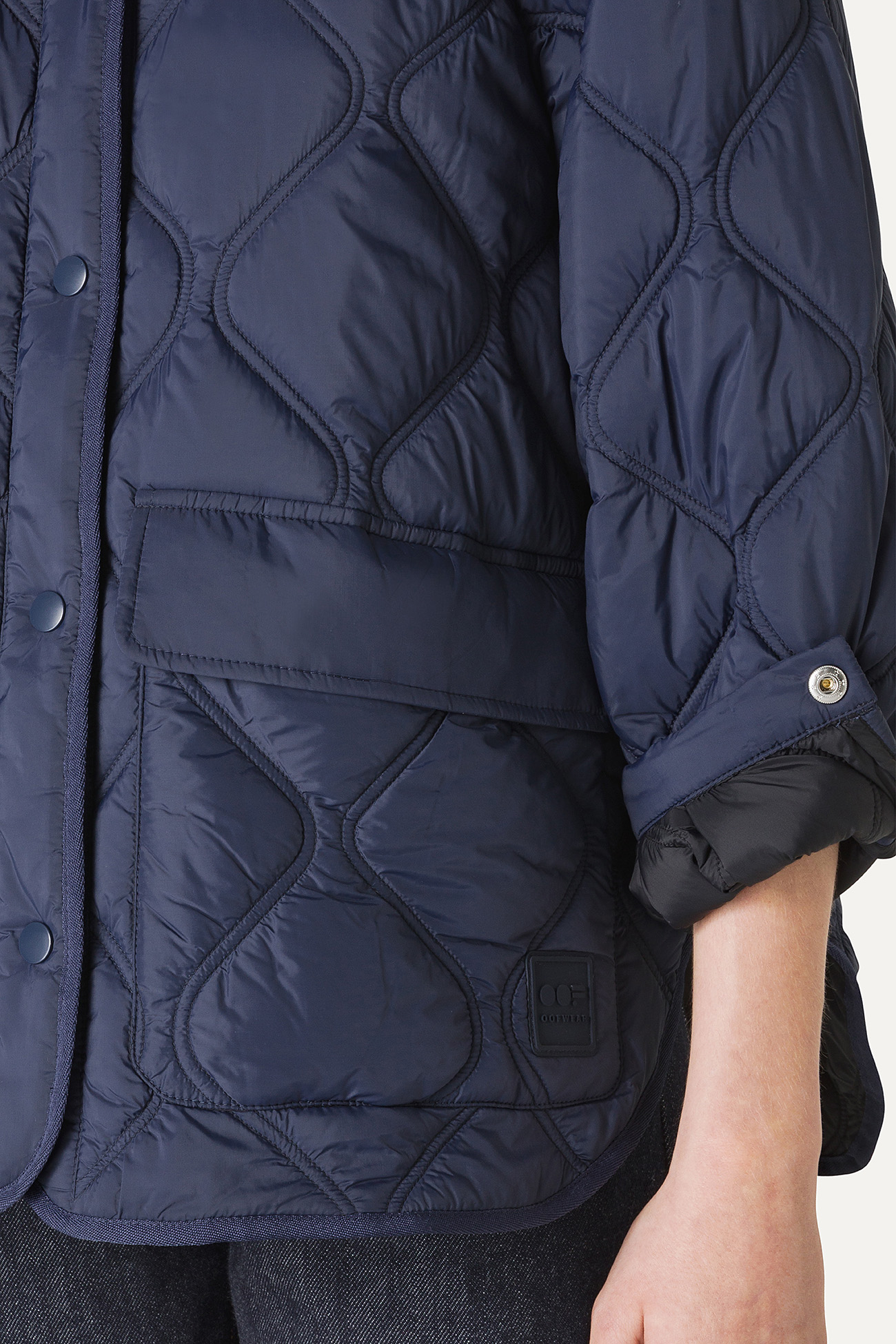 OVERSIZE SHACKET IN QUILTED LIGHT NYLON 9222 - MIDNIGHT BLUE - OOF WEAR