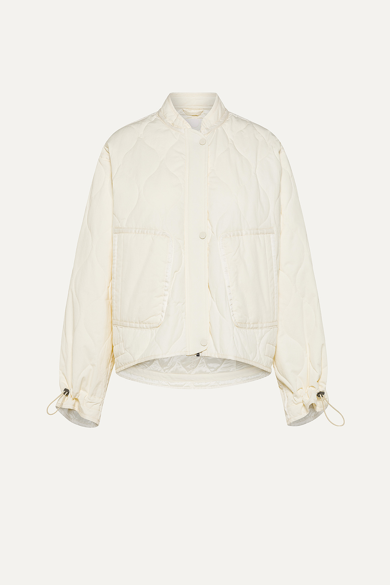 FLARED SHORT JACKET IN QUILTED NYLON 9224 - VANILLA - OOF WEAR