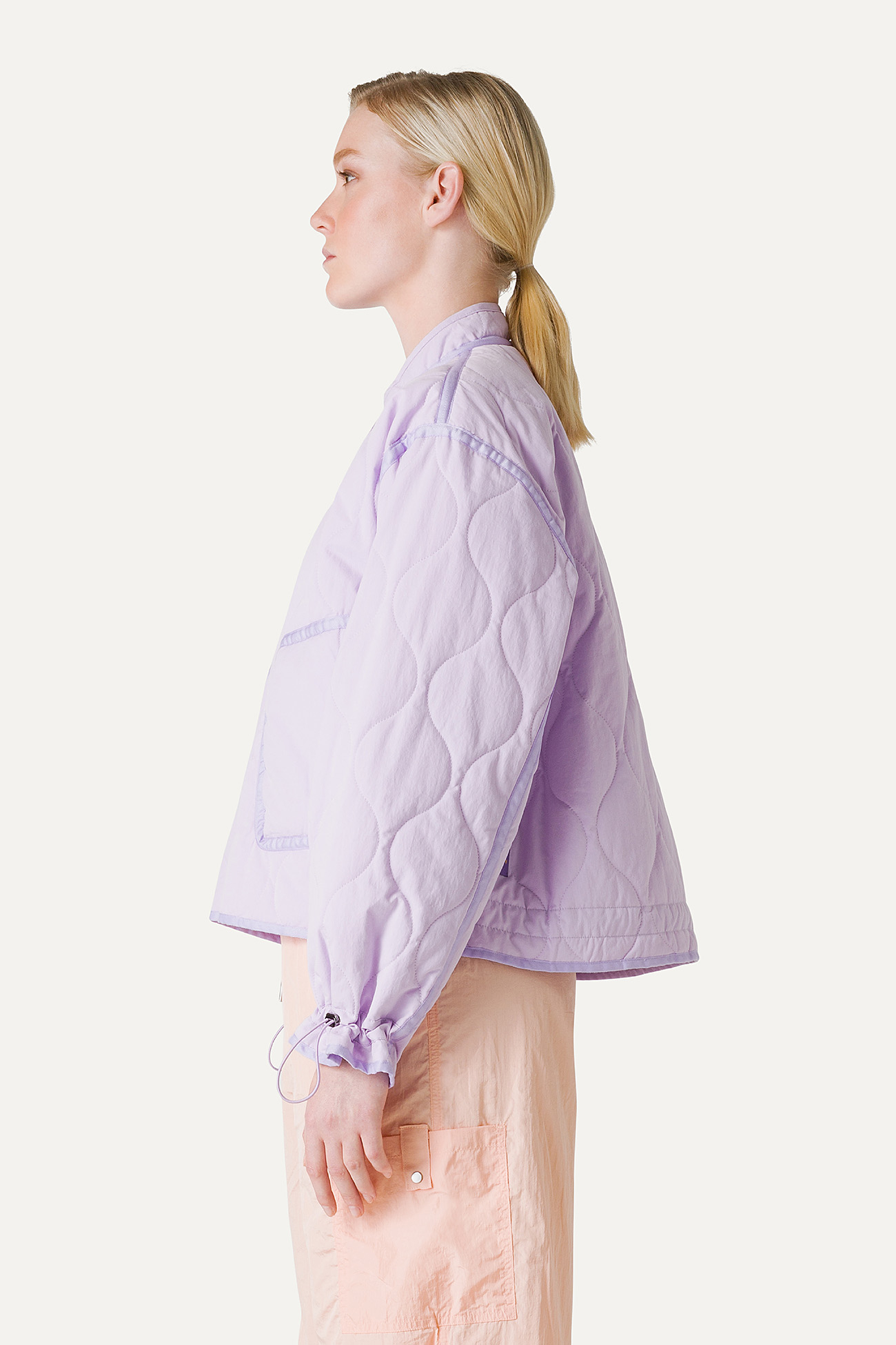 FLARED SHORT JACKET IN QUILTED COTTON 9224 - LILAC - OOF WEAR