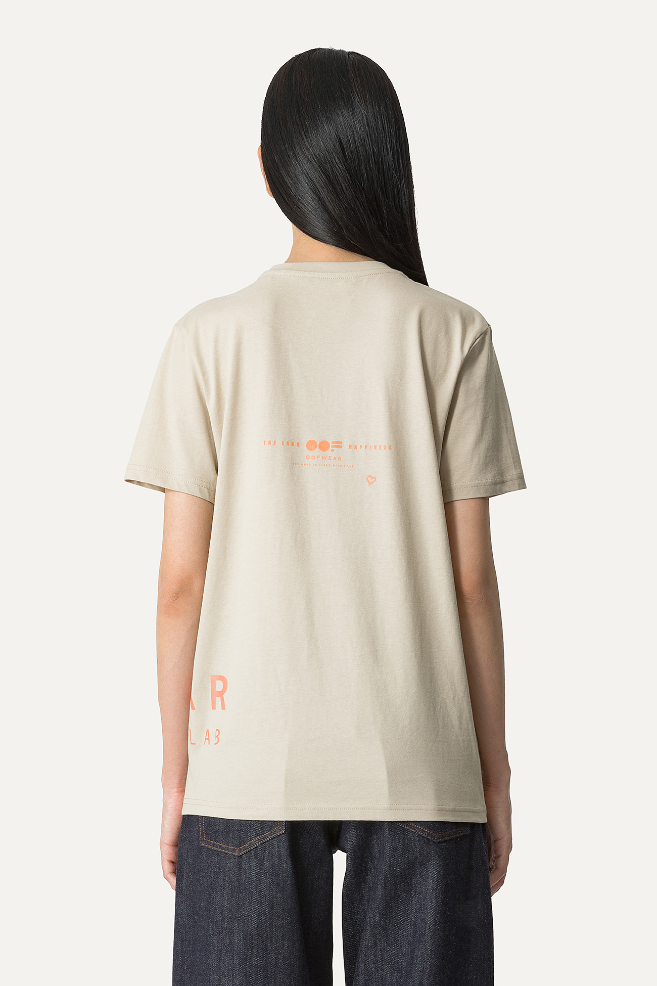 COTTON T-SHIRT WITH LOGO - SAND - OOF WEAR