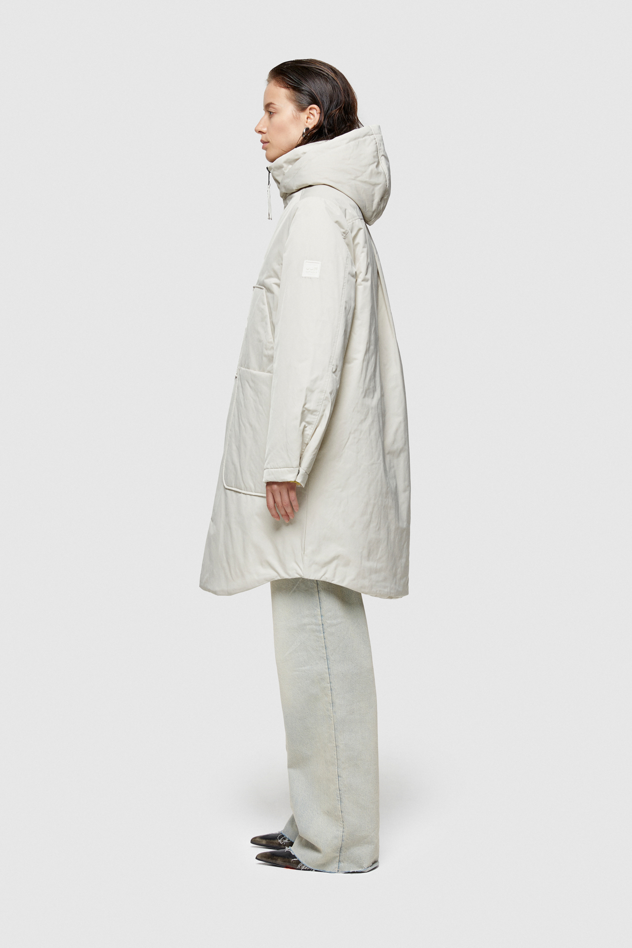 PARKA LUNGO 9094 IN NYLON MEMORY  - PANNA - OOF WEAR