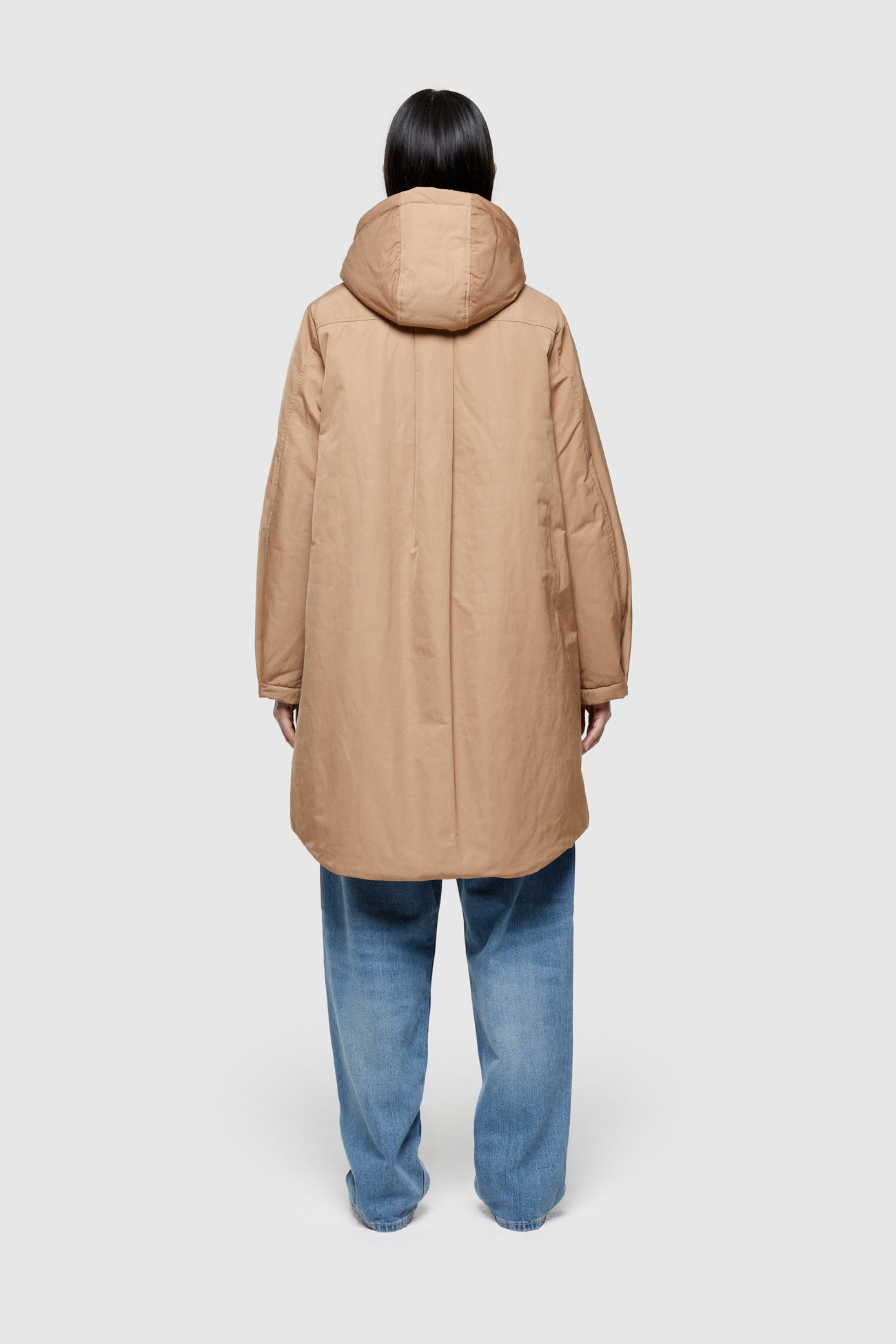 LONG PARKA 9094 IN SHAPE MEMORY NYLON - CAMEL - OOF WEAR