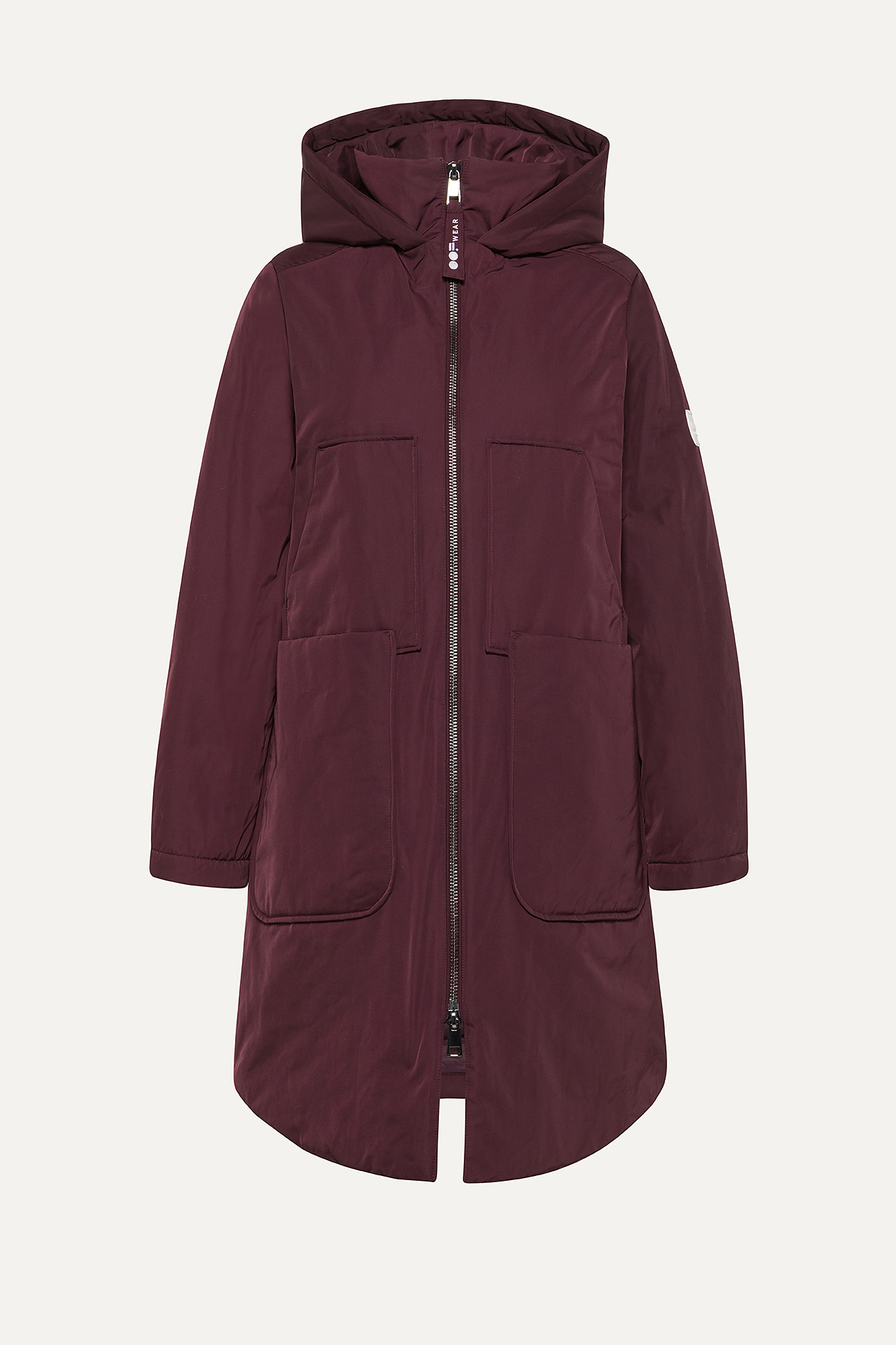 LONG PARKA 9094 IN SHAPE MEMORY NYLON - PLUM - OOF WEAR