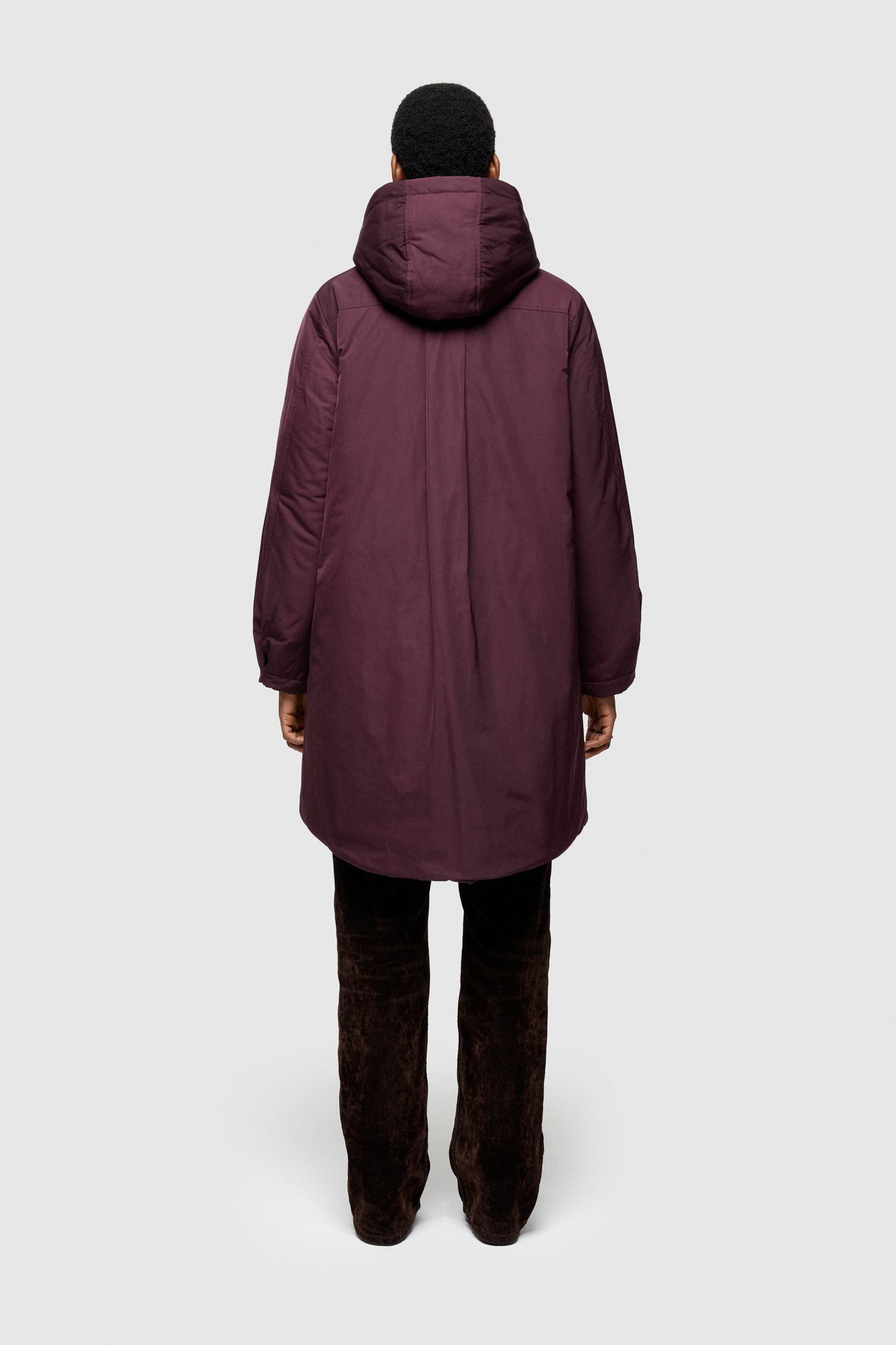 LONG PARKA 9094 IN SHAPE MEMORY NYLON - PLUM - OOF WEAR