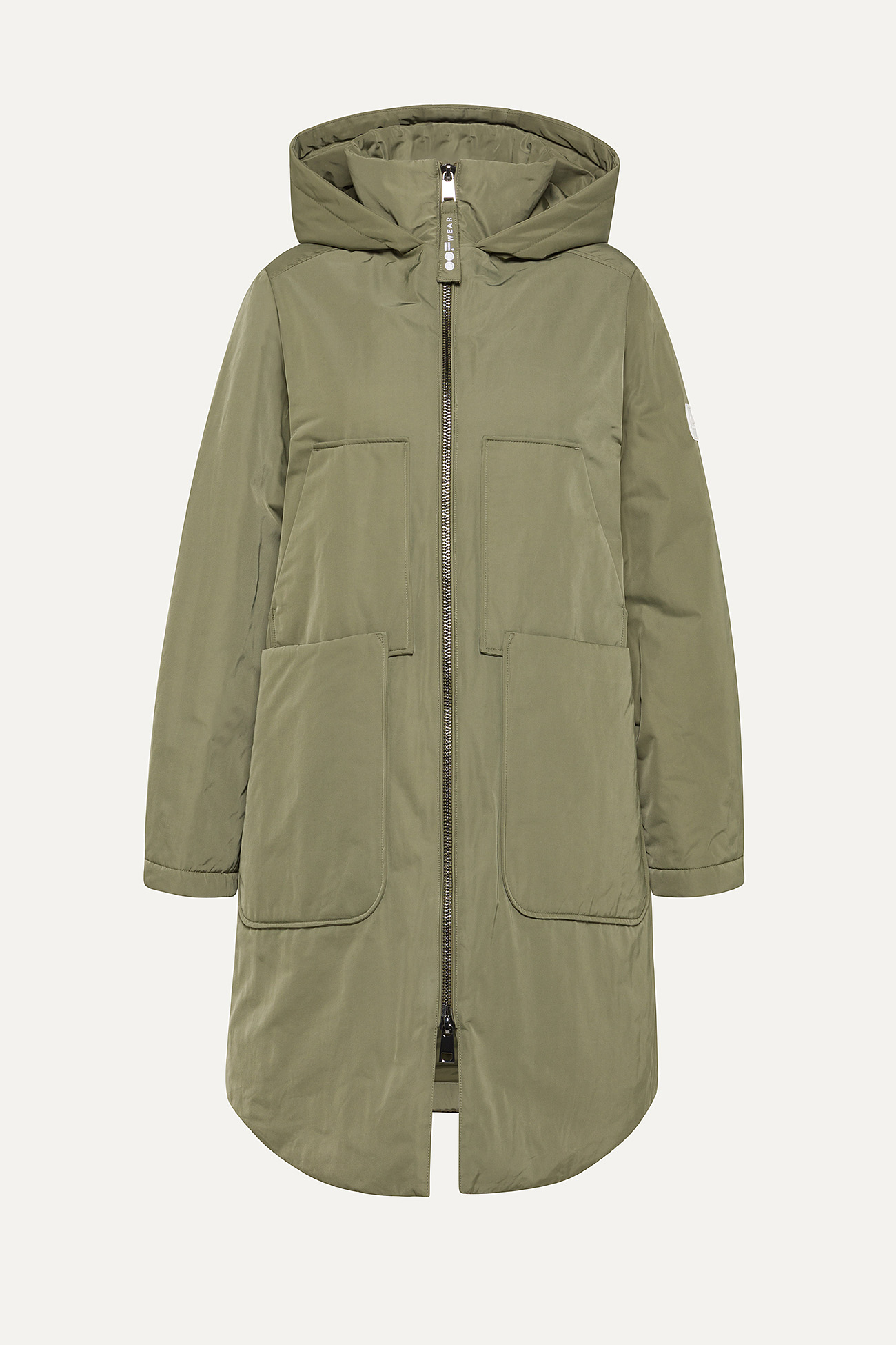 LONG PARKA 9094 IN SHAPE MEMORY NYLON - ARMY GREEN - OOF WEAR