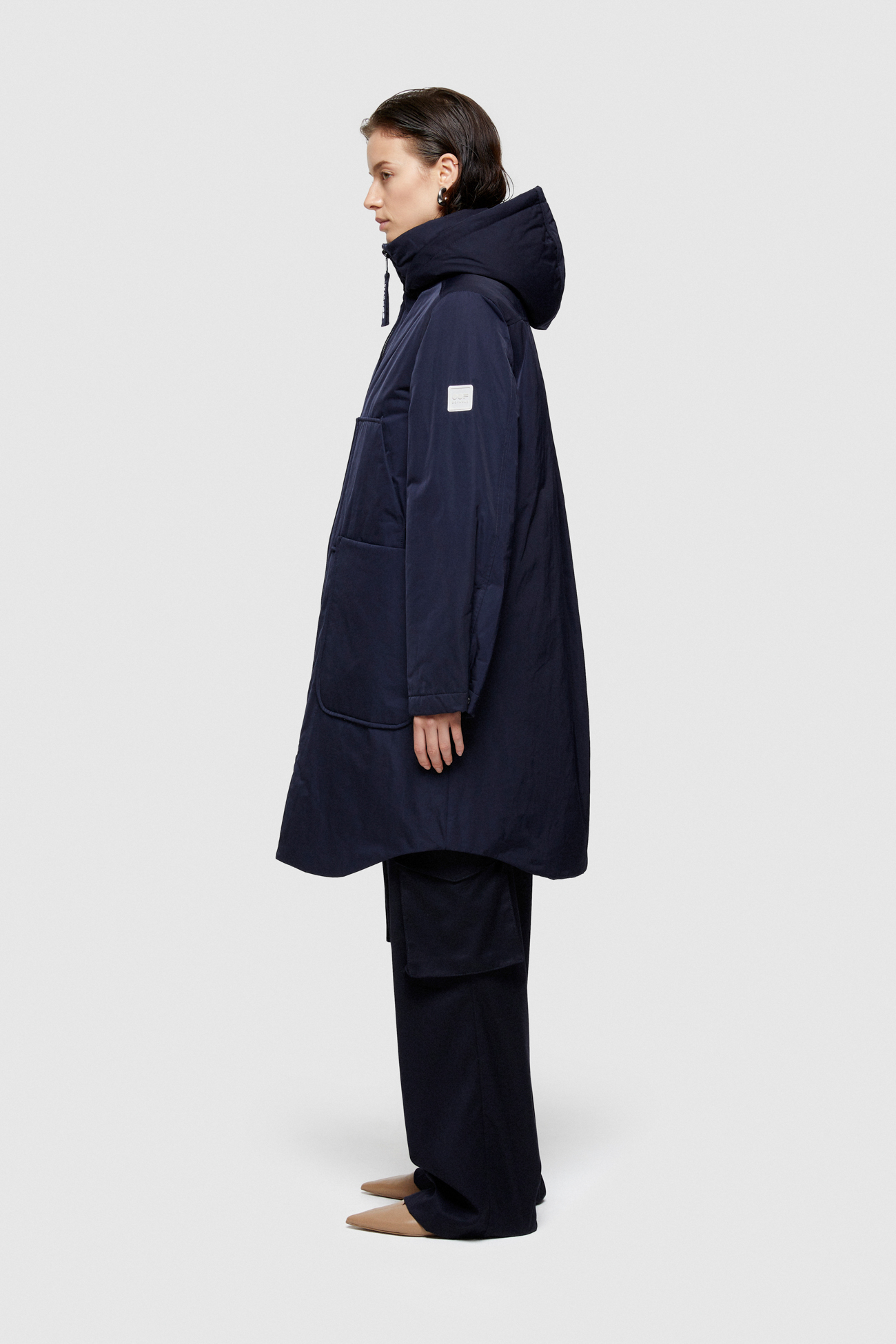 LONG PARKA 9094 IN SHAPE MEMORY NYLON - DARK BLUE - OOF WEAR