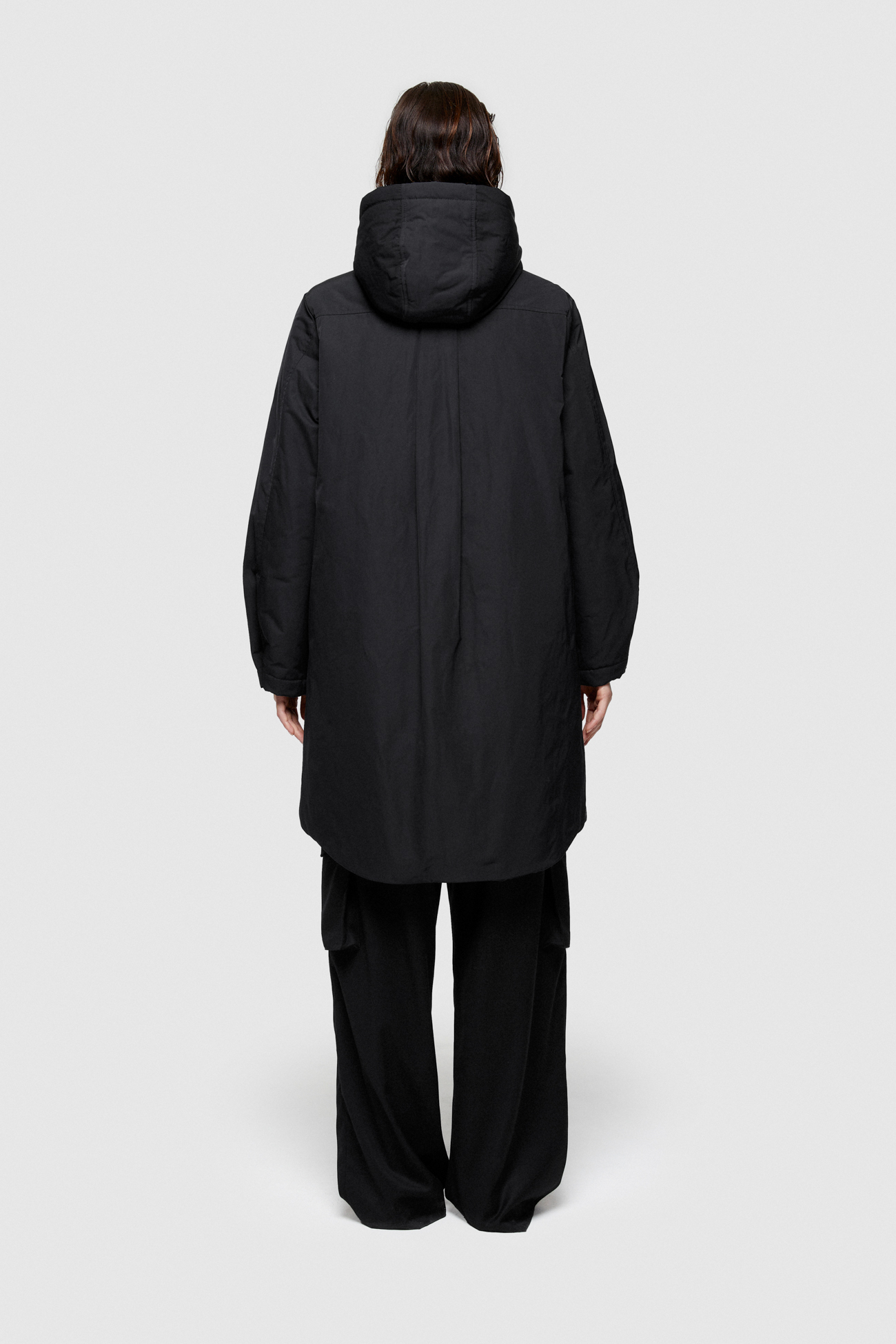 PARKA LUNGO 9094 IN NYLON MEMORY  - NERO - OOF WEAR