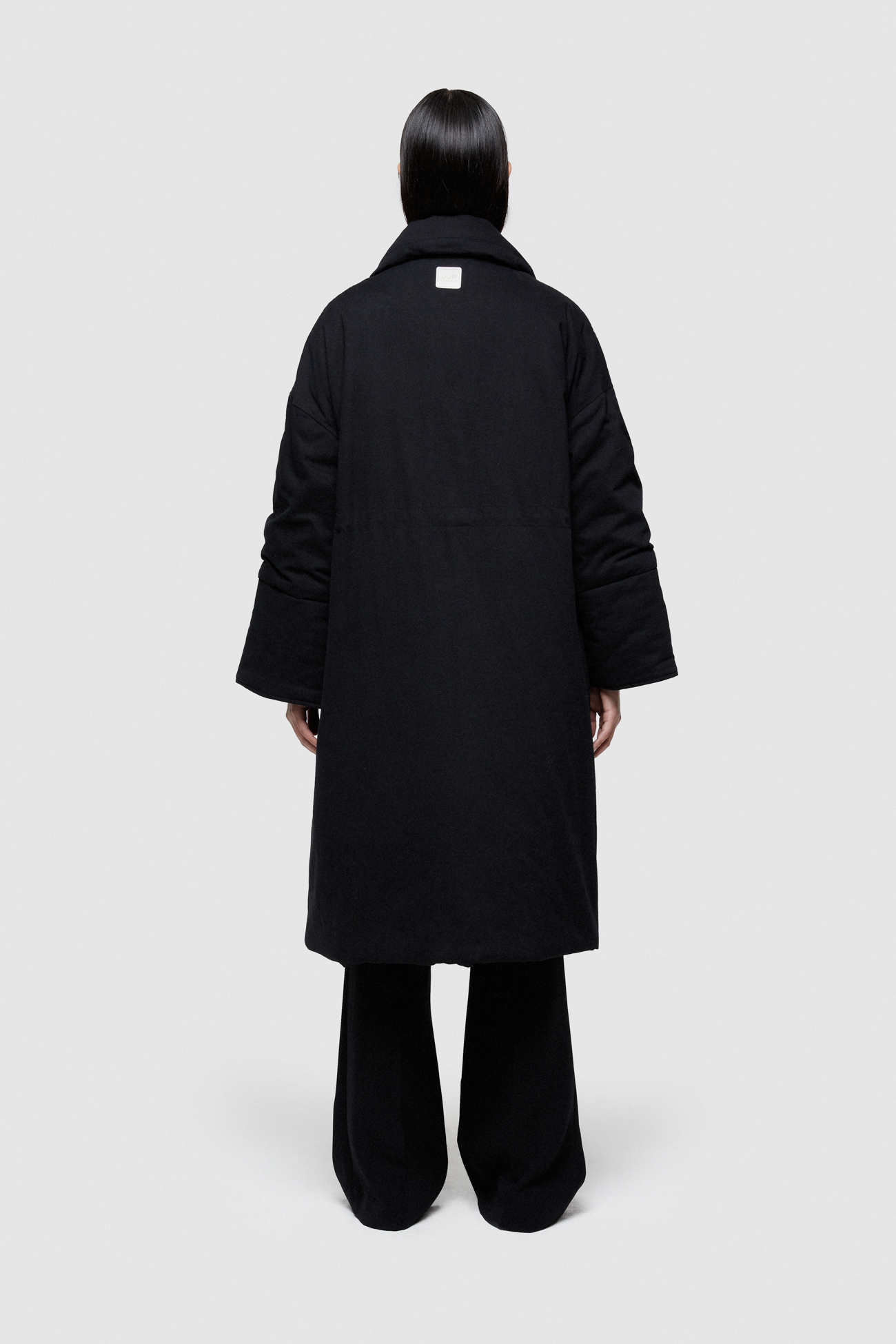 COTTON GABARDINE LONG JACKET 9244  - BLACK - OOF WEAR