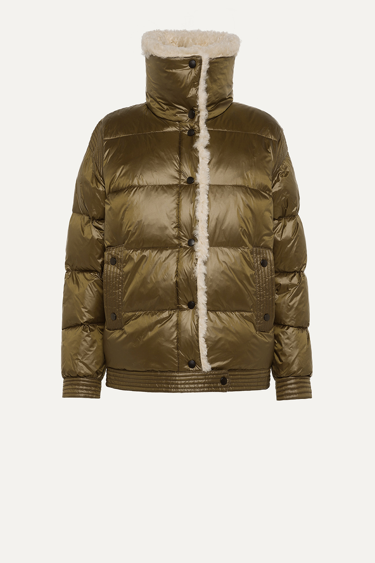 IRIDESCENT NYLON SHORT JACKET 9247  - ARMY GREEN - OOF WEAR