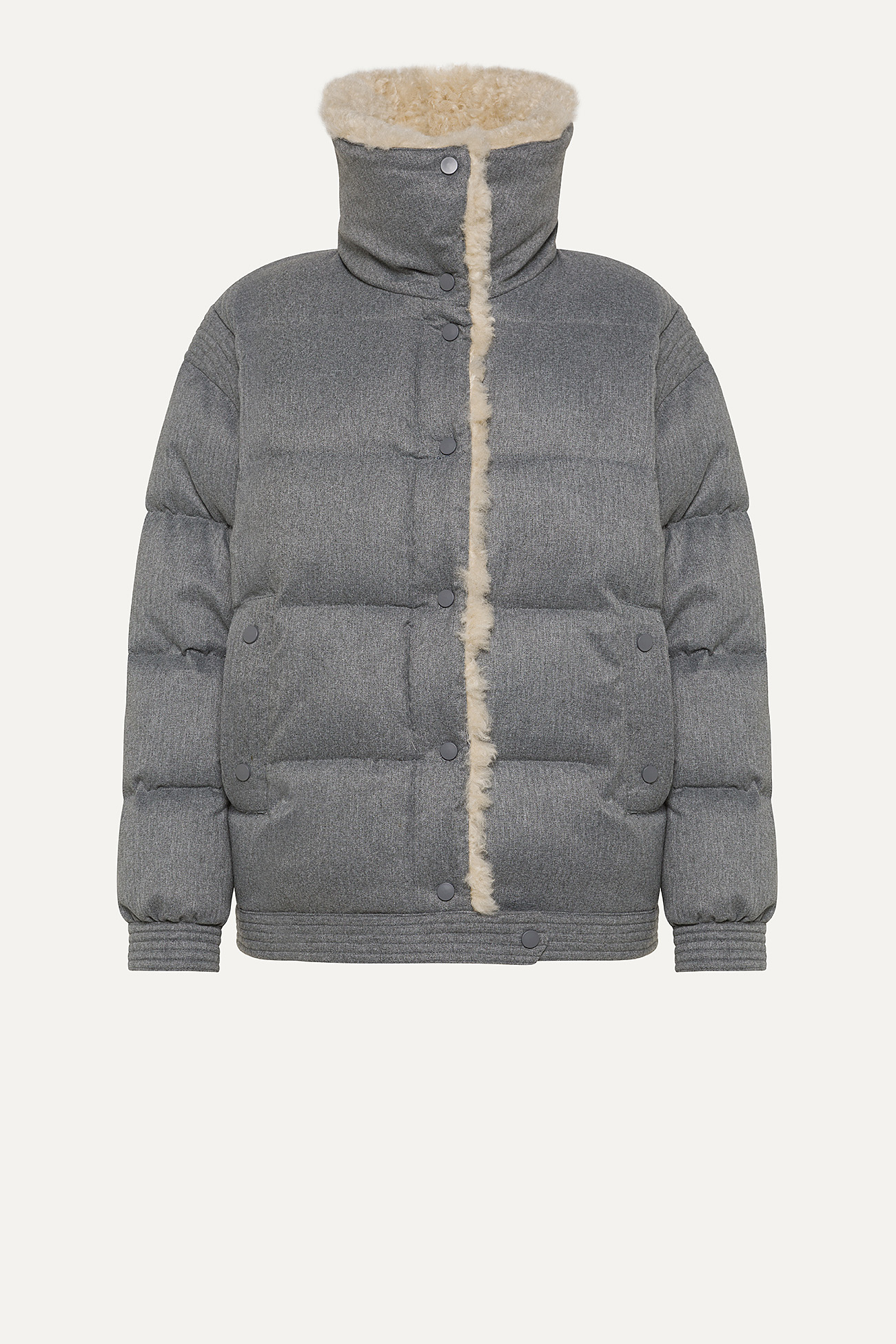 MELANGE NYLON SHORT JACKET 9247 I - GRAY MELANGE - OOF WEAR