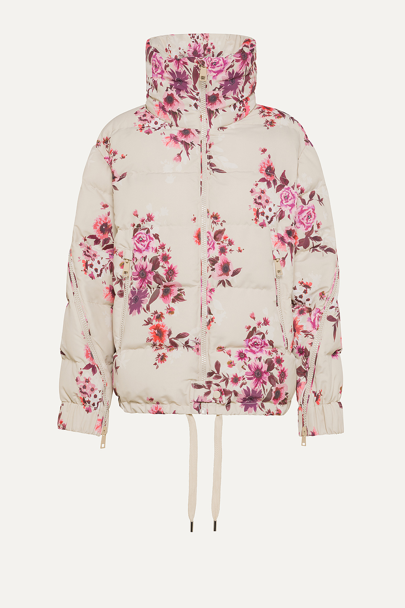 FLORAL PRINT NYLON SHORT JACKET 9251 - SAND/PINK - OOF WEAR