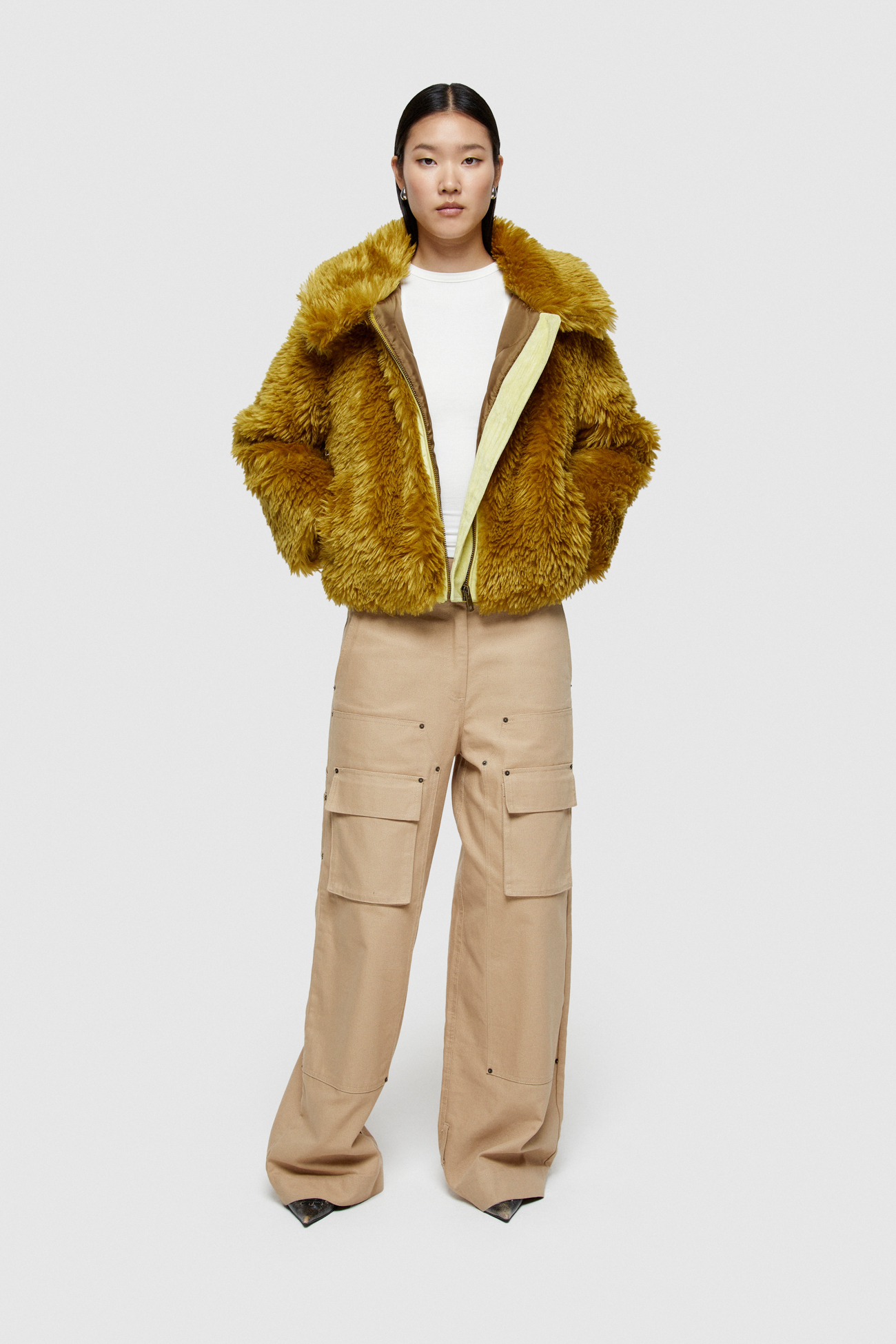 FAUX FUR SHORT JACKET 9258  - OIL - OOF WEAR