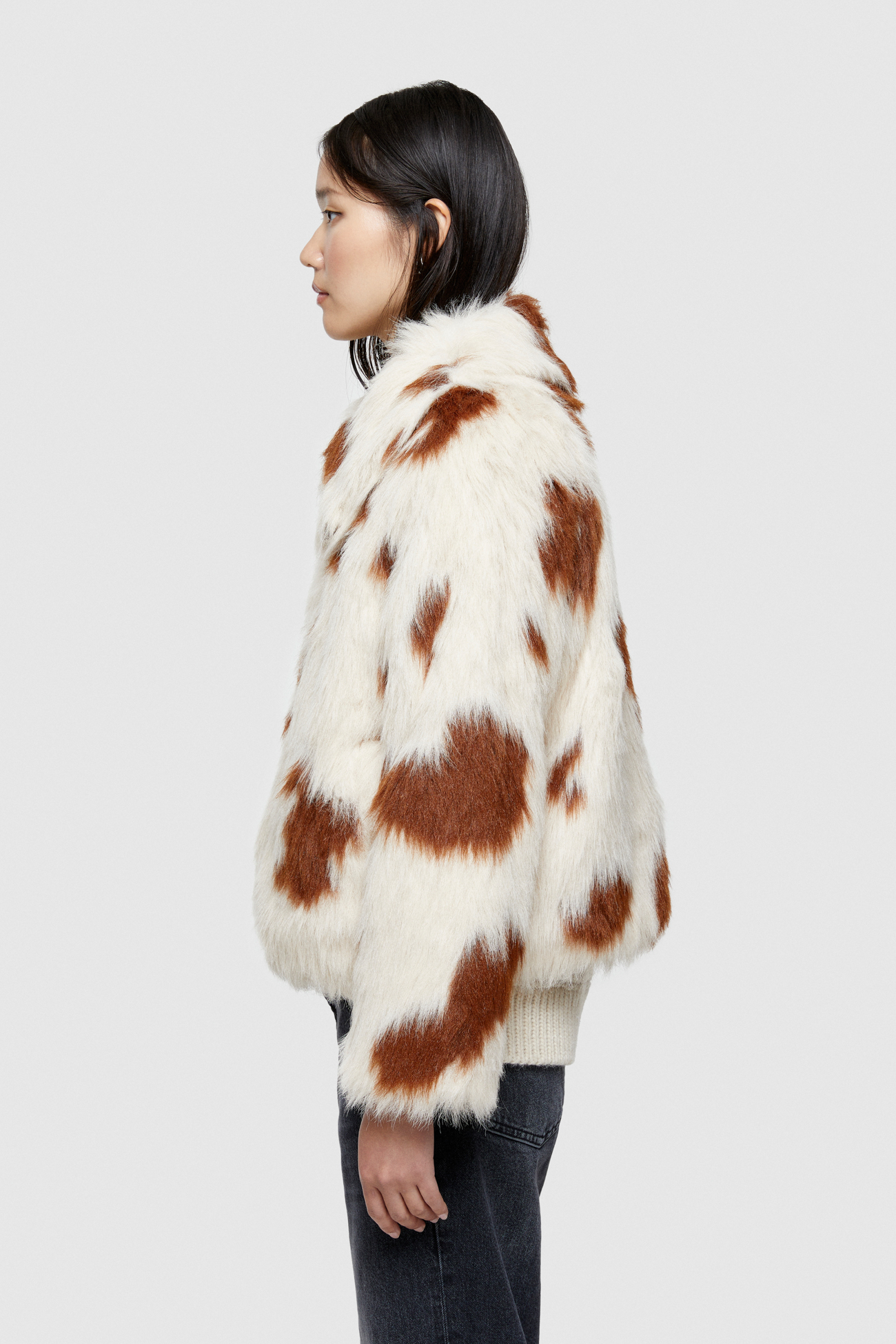 FAUX FUR SHORT JACKET 9258  - NATURAL/BROWN - OOF WEAR