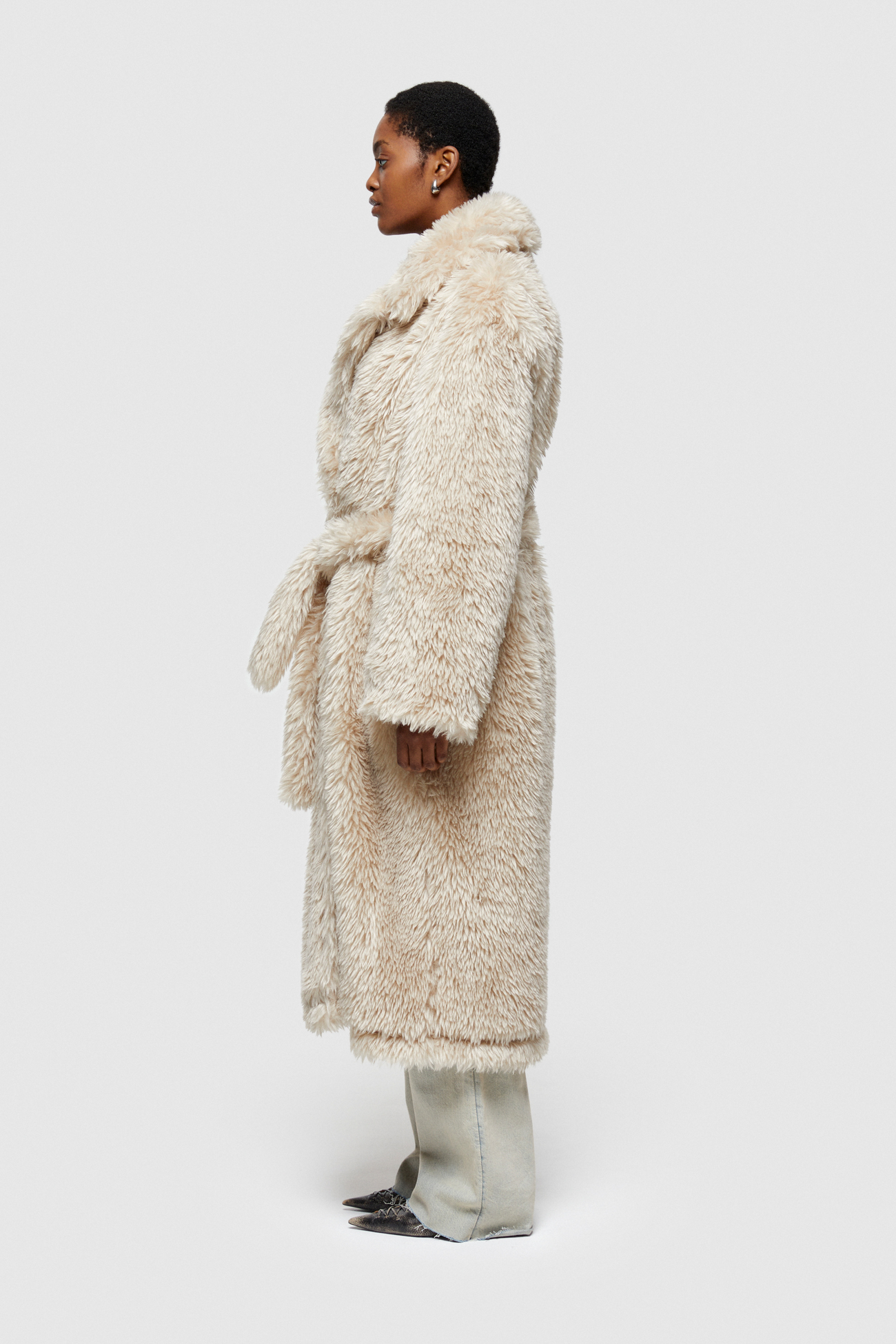 ECO-FUR LONG COAT 9259  - PEACH - OOF WEAR