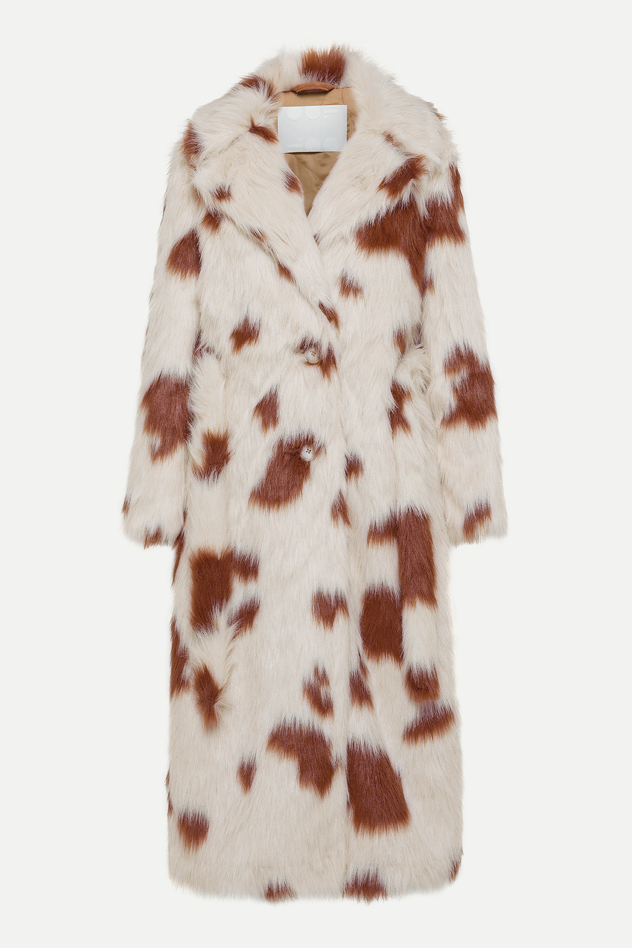 ECO FUR LONG COAT 9259 I - NATURAL/BROWN - OOF WEAR