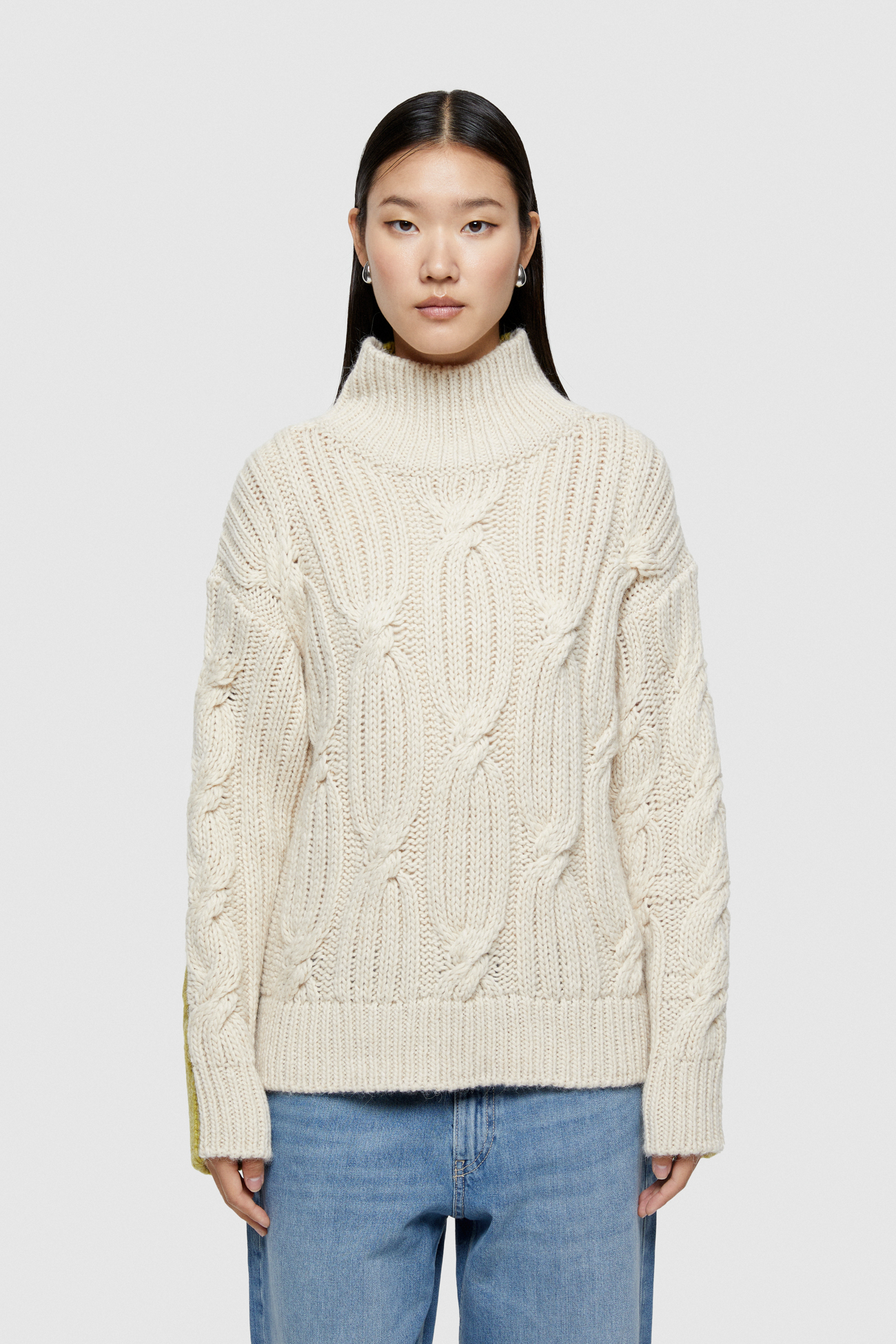 WOOL AND VISCOSE BLEND SWEATER 4076  - BUTTER/ACID - OOF WEAR