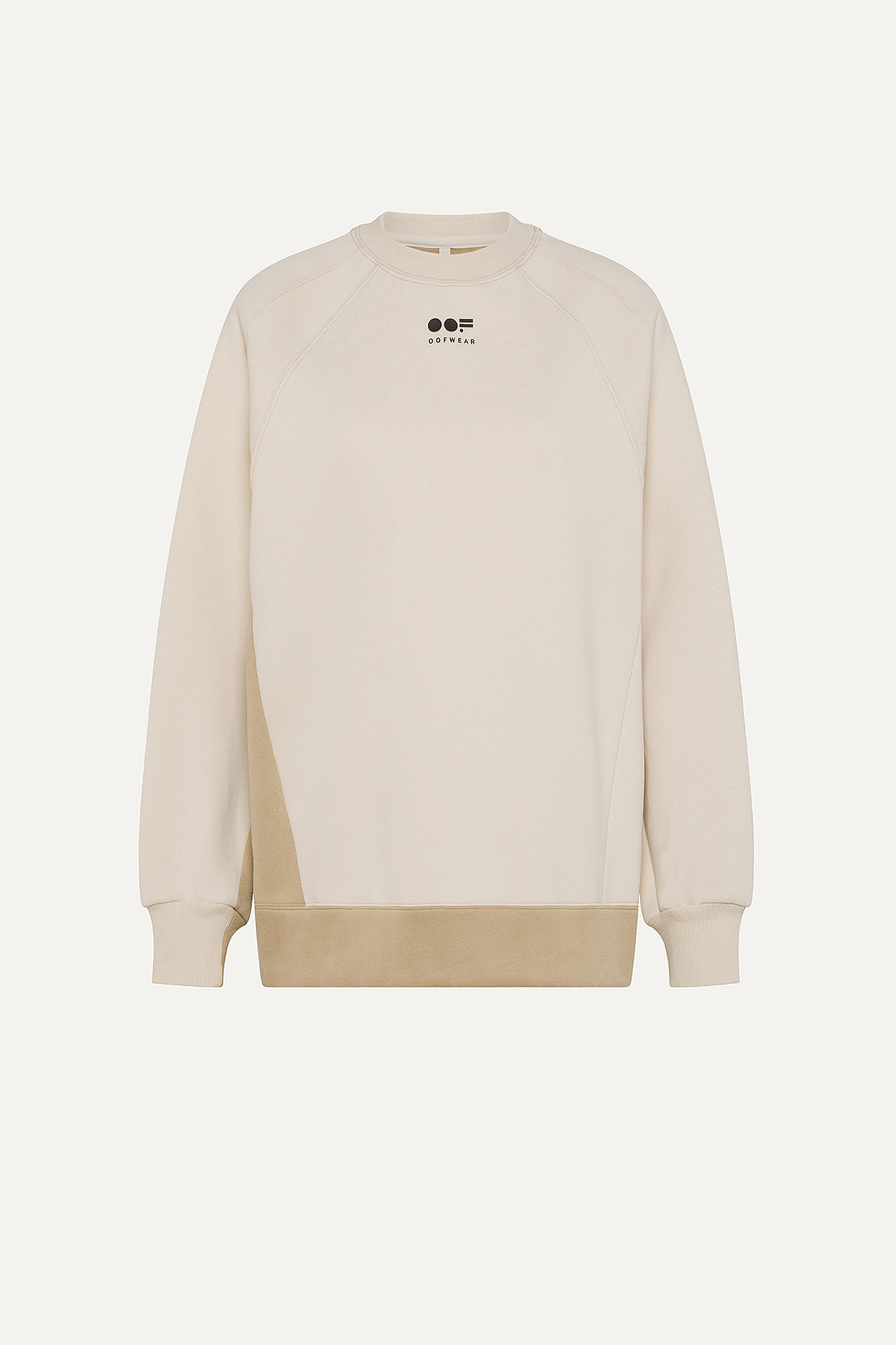 TWO-TONE SWEATSHIRT WITH LOGO 4067  - CREAM/BEIGE - OOF WEAR