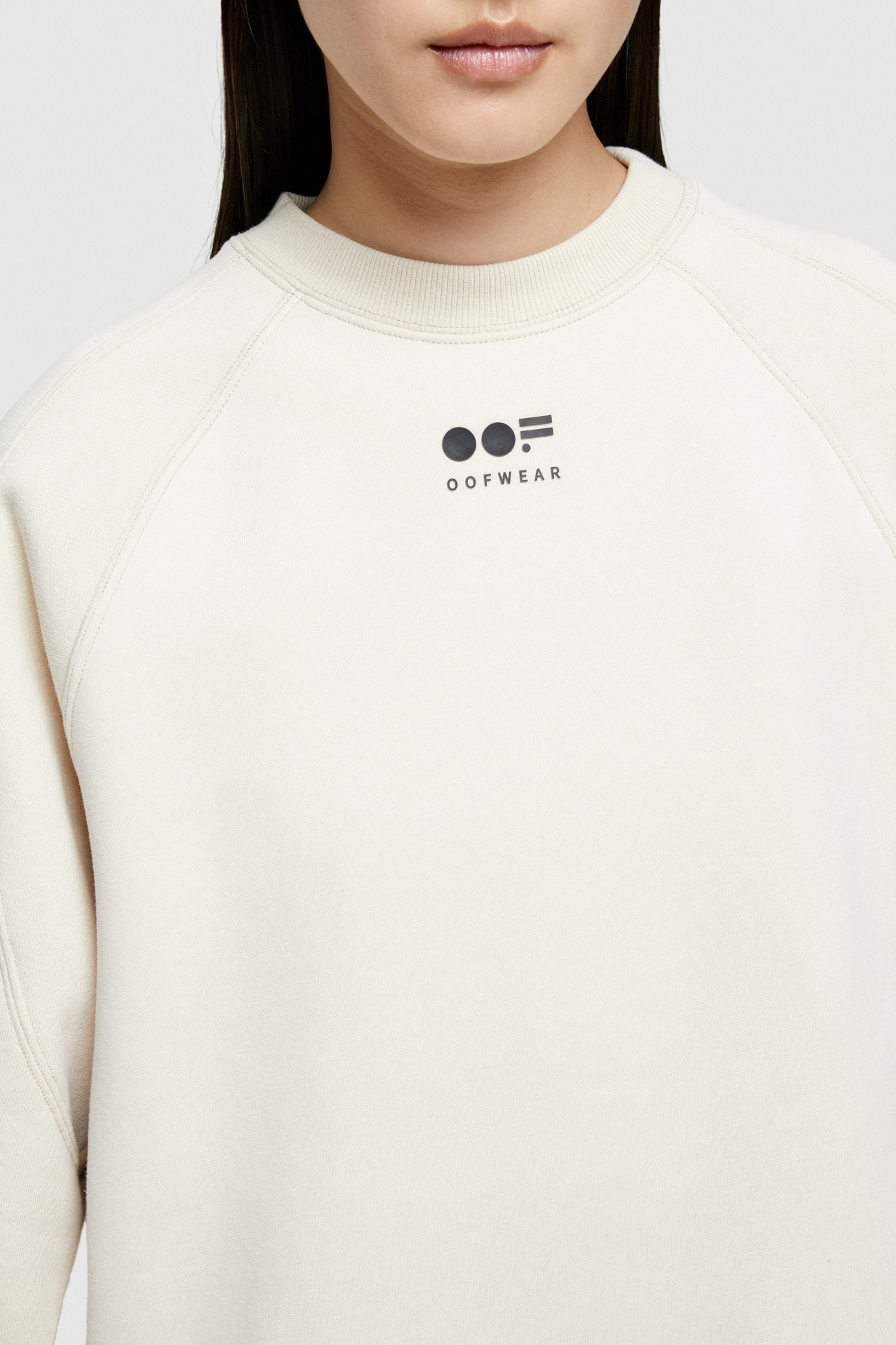 TWO-TONE SWEATSHIRT WITH LOGO 4067  - CREAM/BEIGE - OOF WEAR