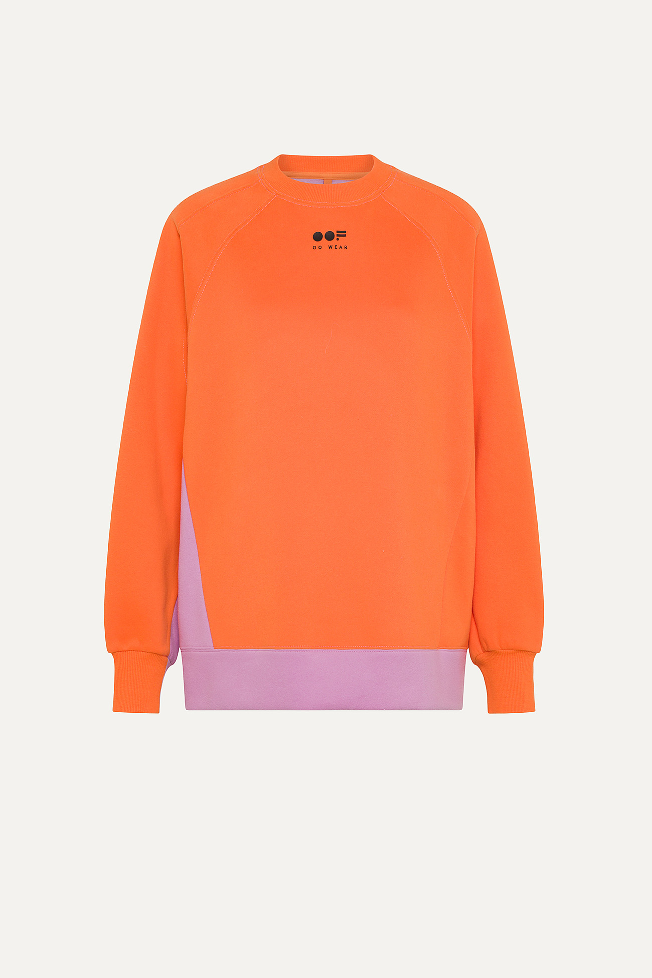 TWO-TONE SWEATSHIRT WITH LOGO 4067  - ORANGE/CANDY - OOF WEAR