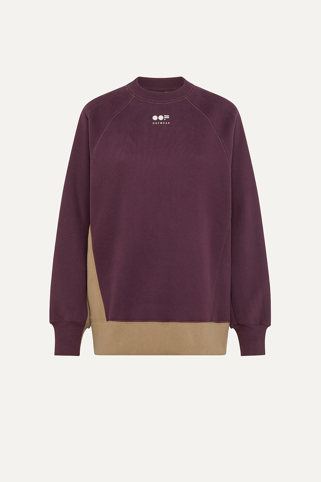 TWO-TONE SWEATSHIRT WITH LOGO 4067  - PLUM/MUD - OOF WEAR