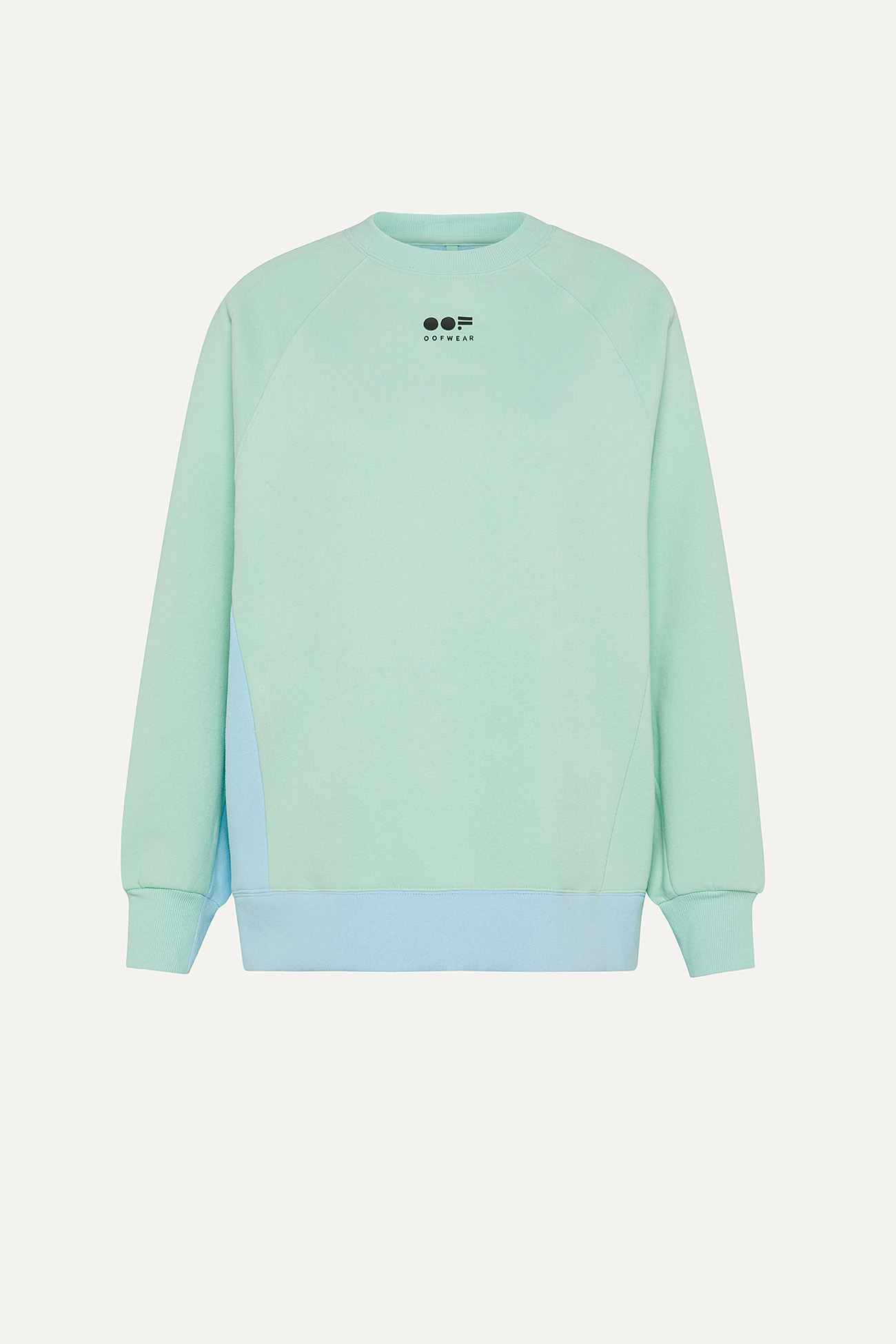 TWO-TONE SWEATSHIRT WITH LOGO 4067  - AQUAMARINE/LIGHT BLUE - OOF WEAR