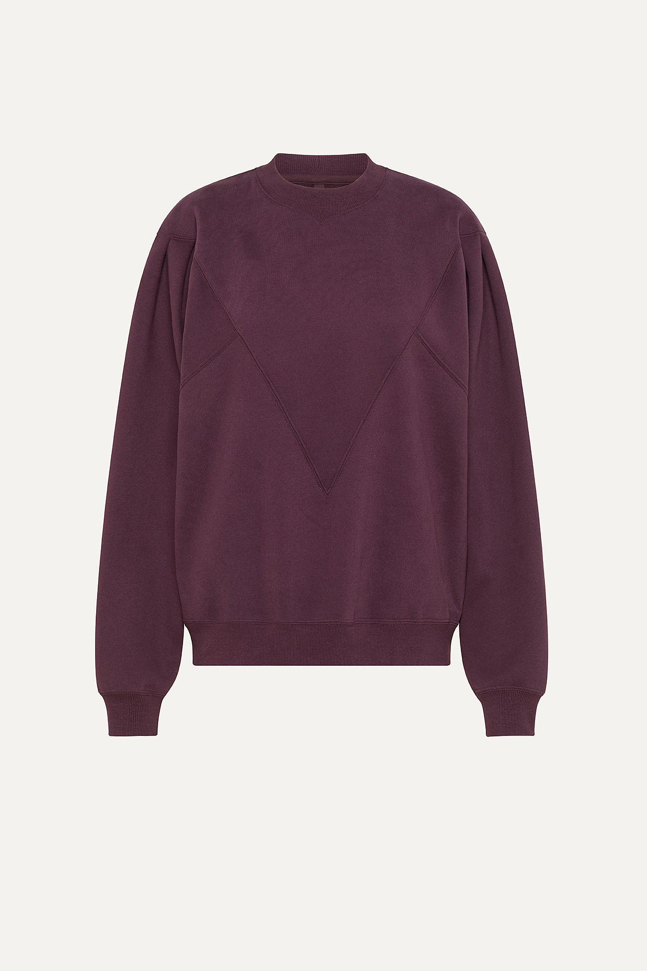 BRUSHED SWEATSHIRT WITH LOGO 4068  - PLUM - OOF WEAR