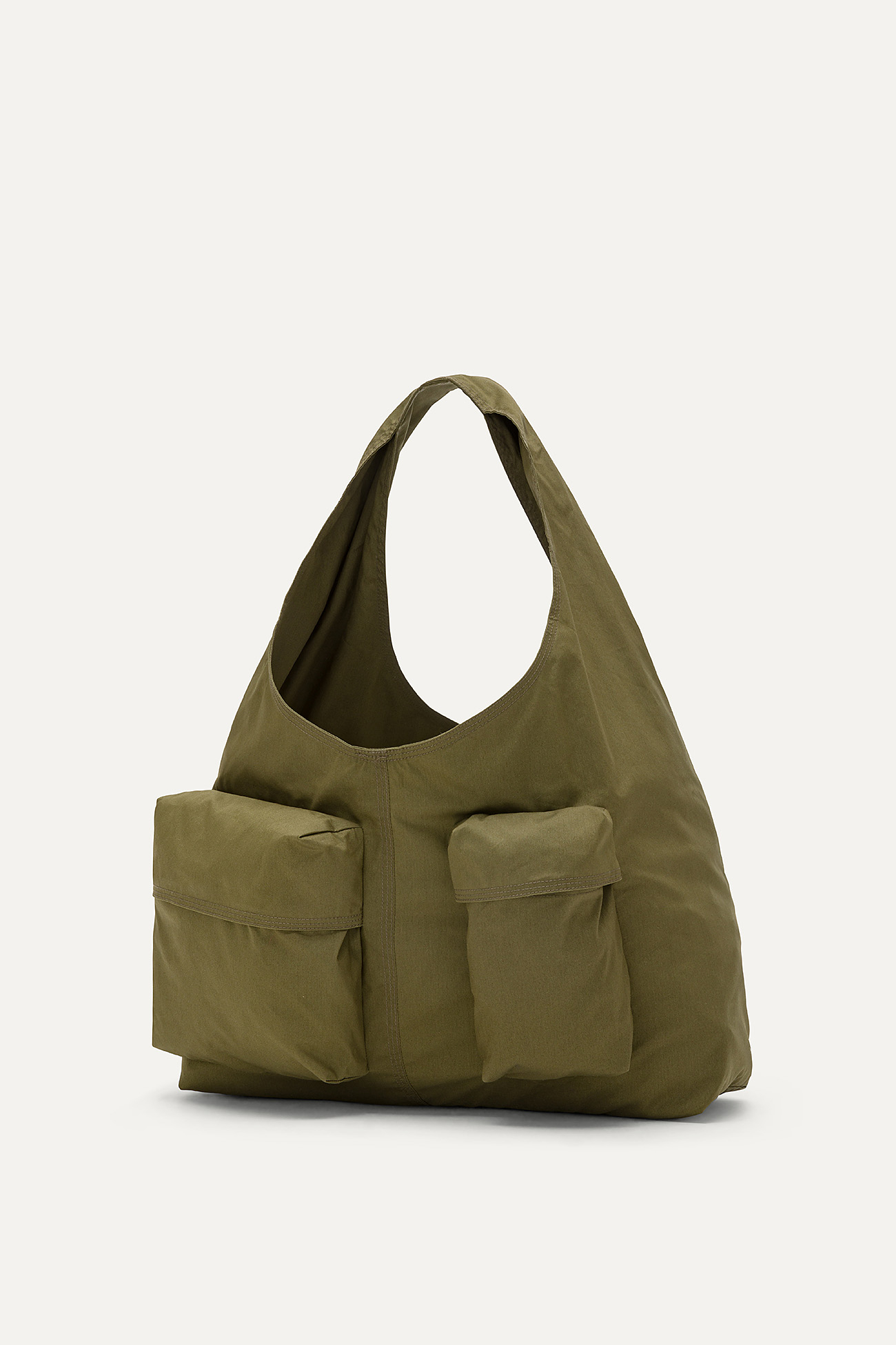 BAG WITH POCKETS IN COTTON GABARDINE 3085 - FOREST GREEN - OOF WEAR