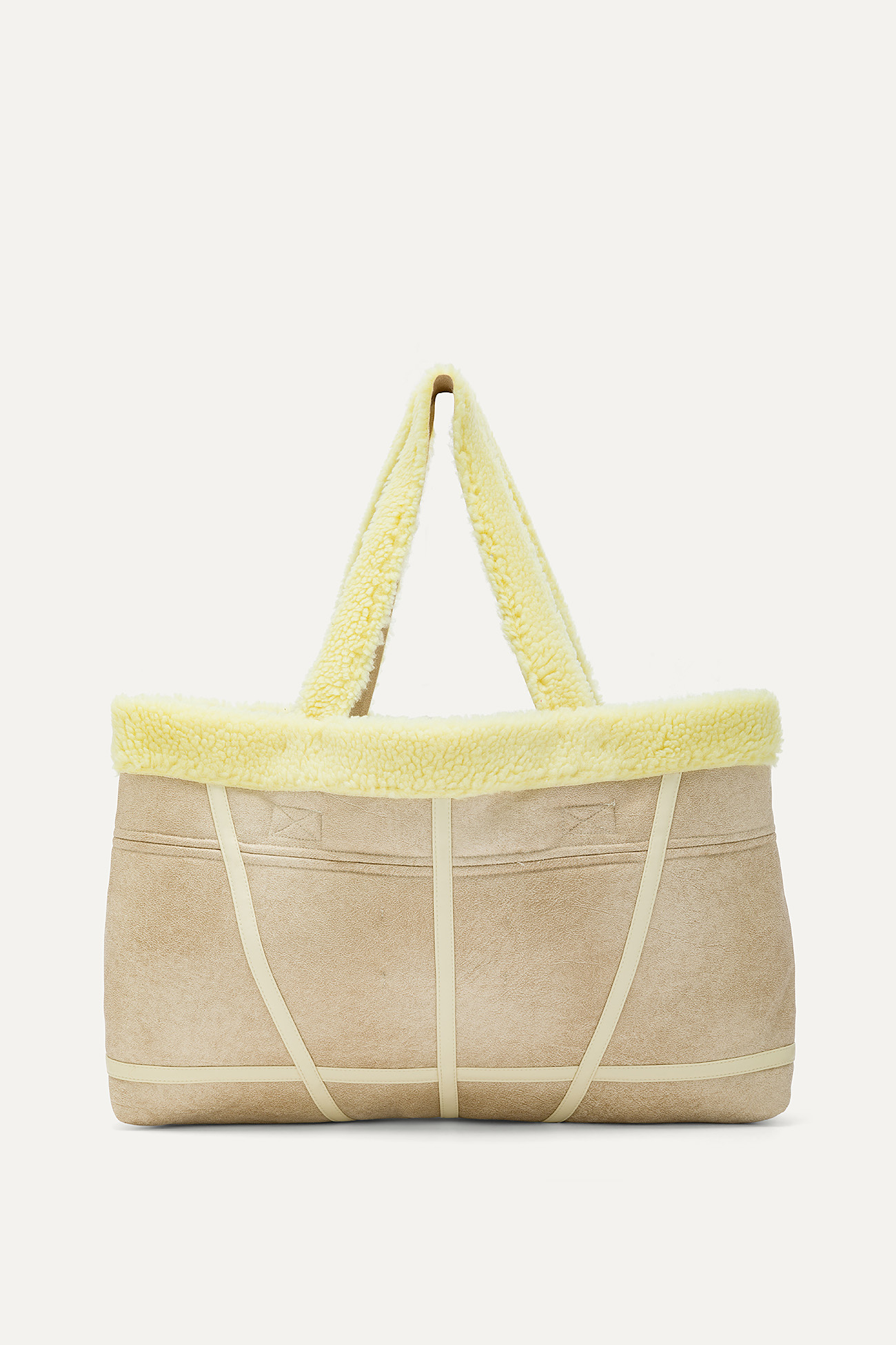 REVERSIBLE ECO-SHEEPSKIN BAG 3091 - BEIGE/BANANA - OOF WEAR