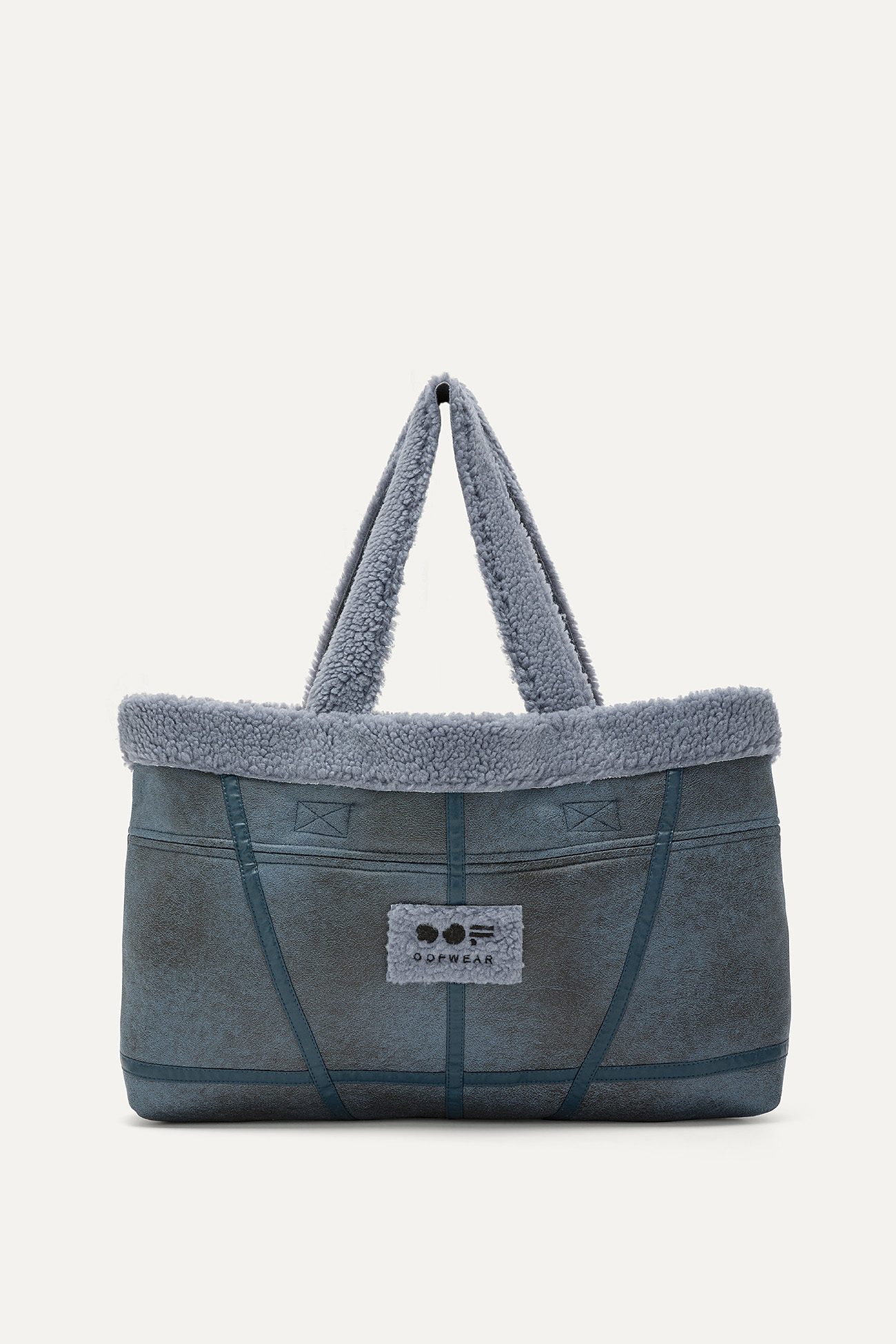 BORSA REVERSIBILE 3091 IN ECO-MONTONE - CERULEO/CARTA DA ZUCCHERO - OOF WEAR