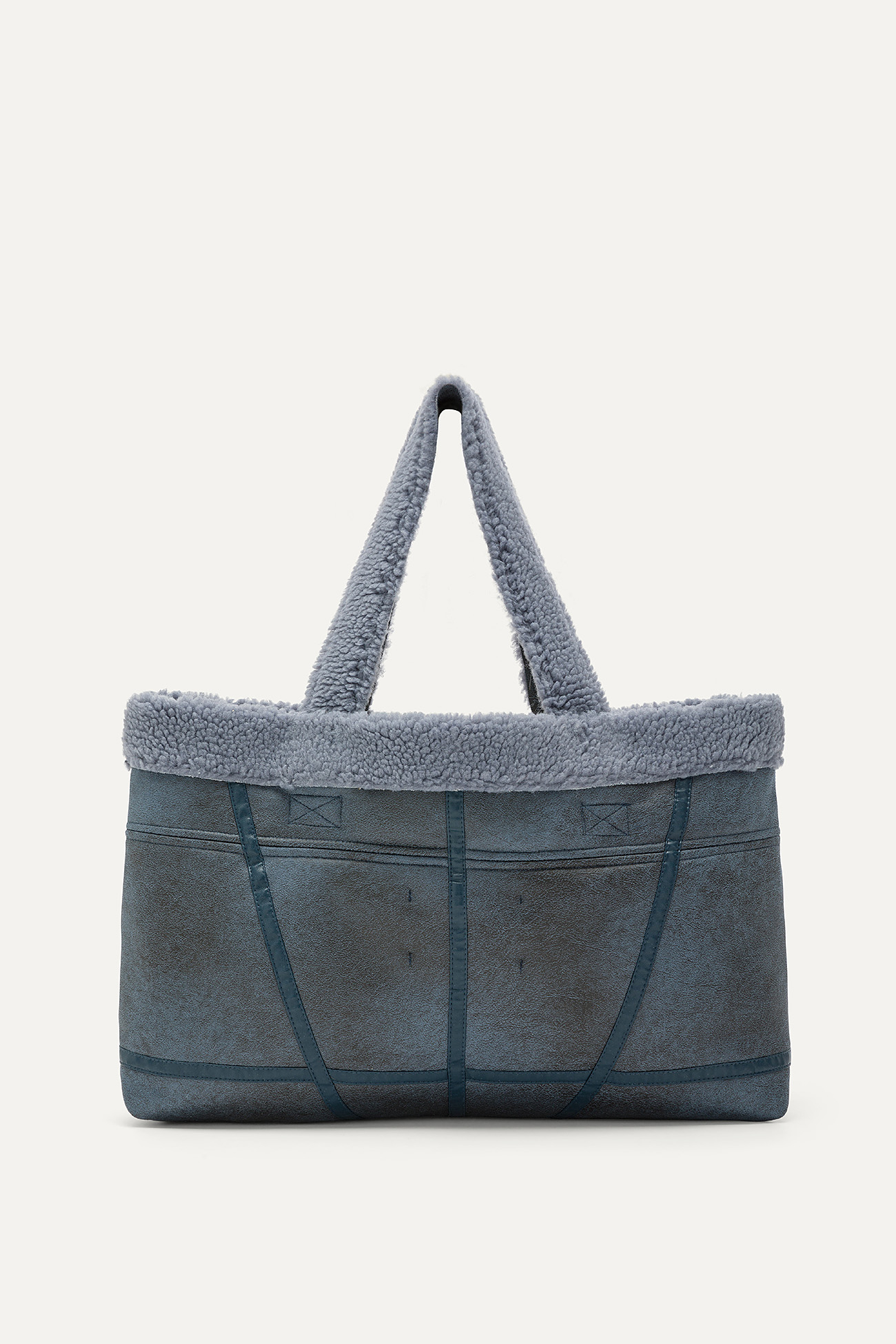 REVERSIBLE ECO-SHEEPSKIN BAG 3091 - CERULEAN/SUGAR PAPER - OOF WEAR