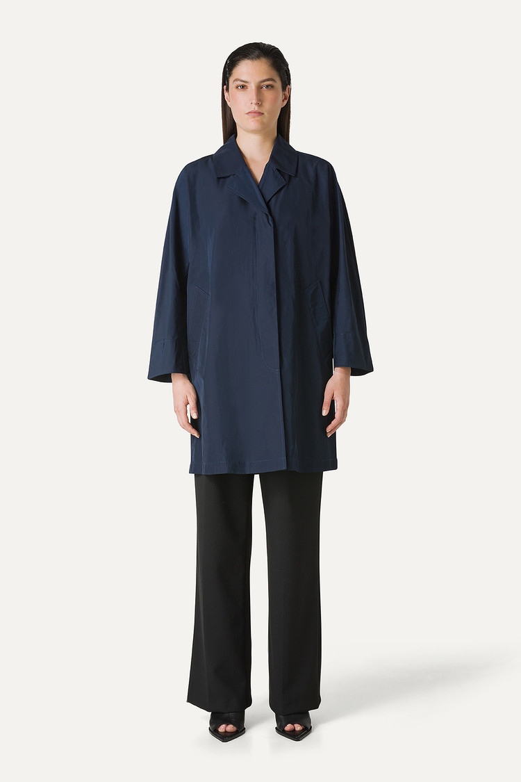 Oof Wear TRENCH IN NYLON MEMORY 9138 - BLU NOTTE