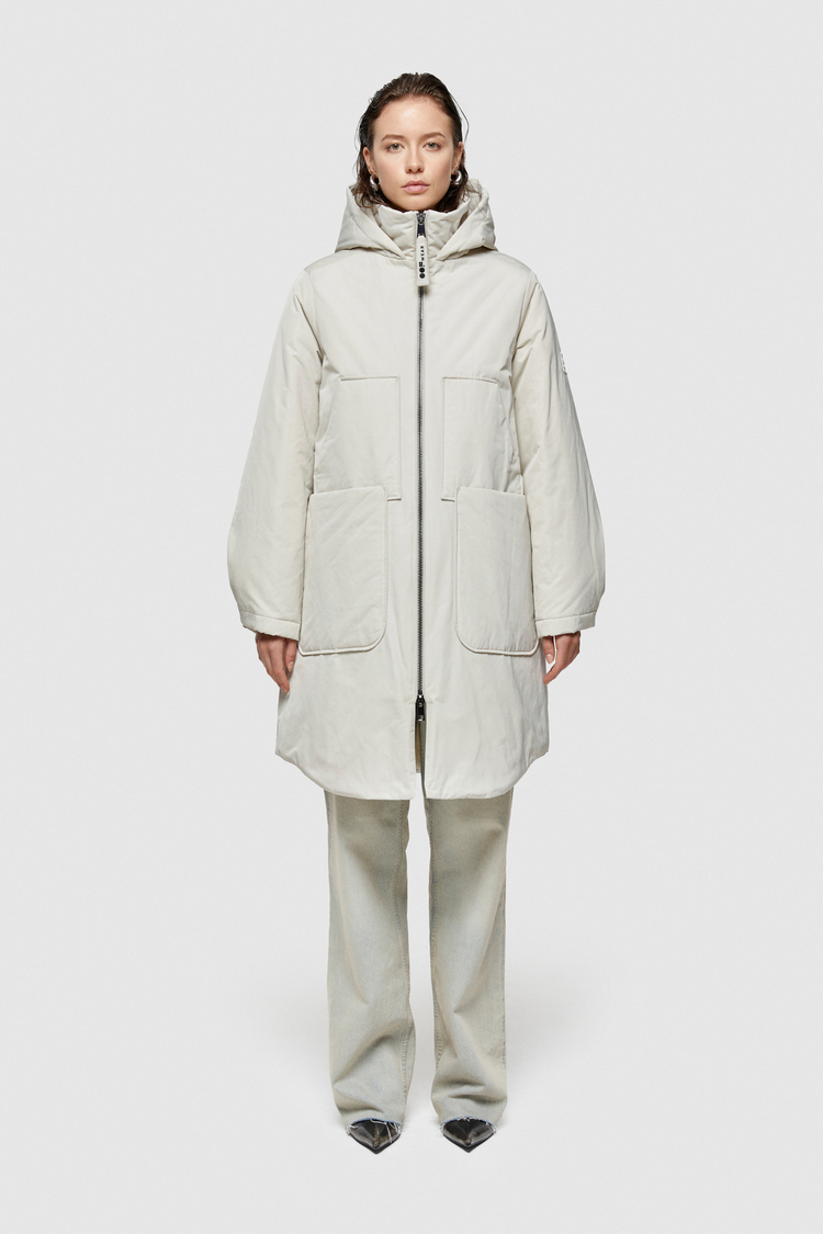 Oof Wear PARKA LUNGO 9094 IN NYLON MEMORY - PANNA