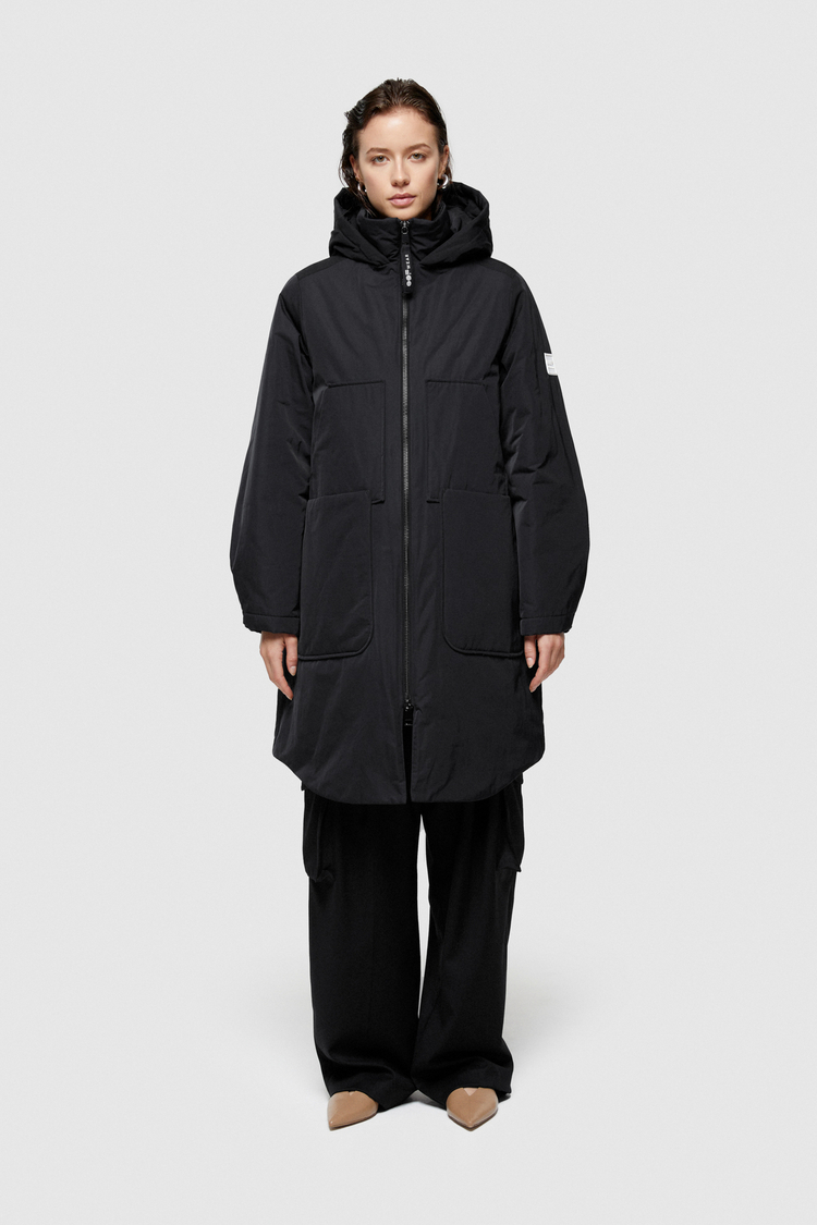 Oof Wear PARKA LUNGO 9094 IN NYLON MEMORY - NERO