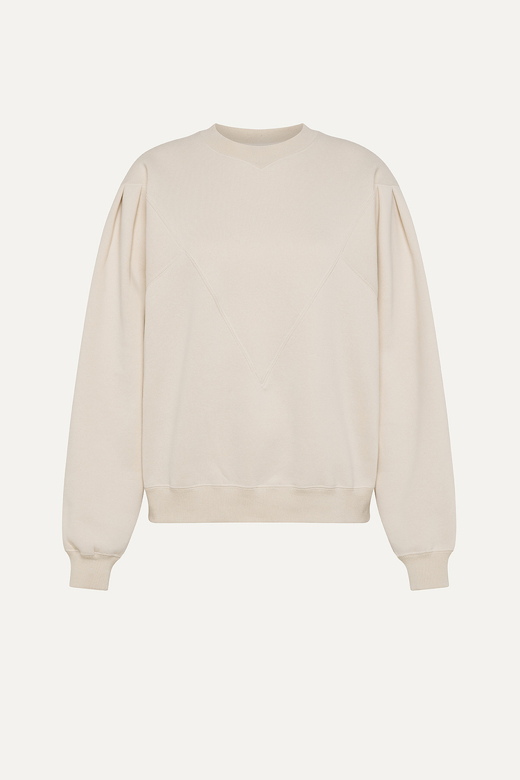 Oof Wear FELPA GARZATA 4068 CON LOGO - PANNA