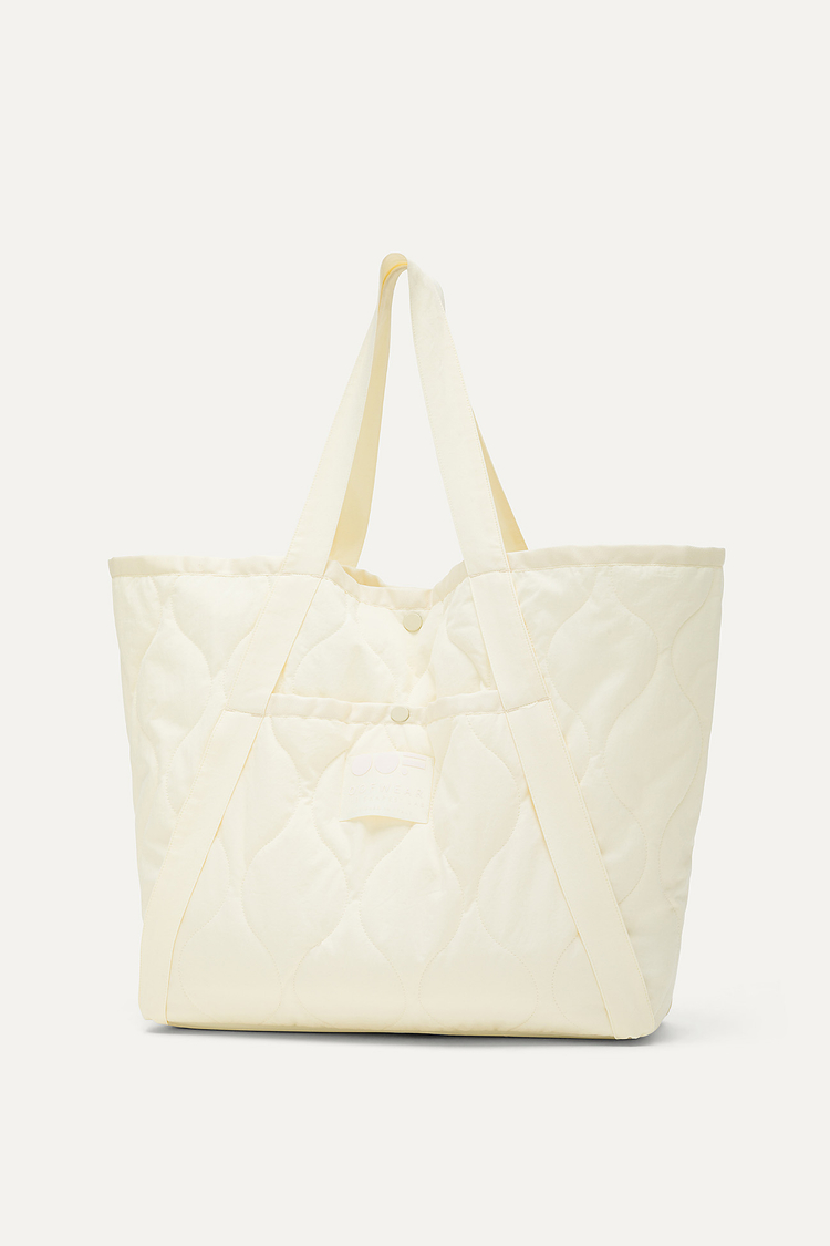 Oof Wear BORSA SHOPPER IN COTONE TRAPUNTATO 3084 - VANIGLIA